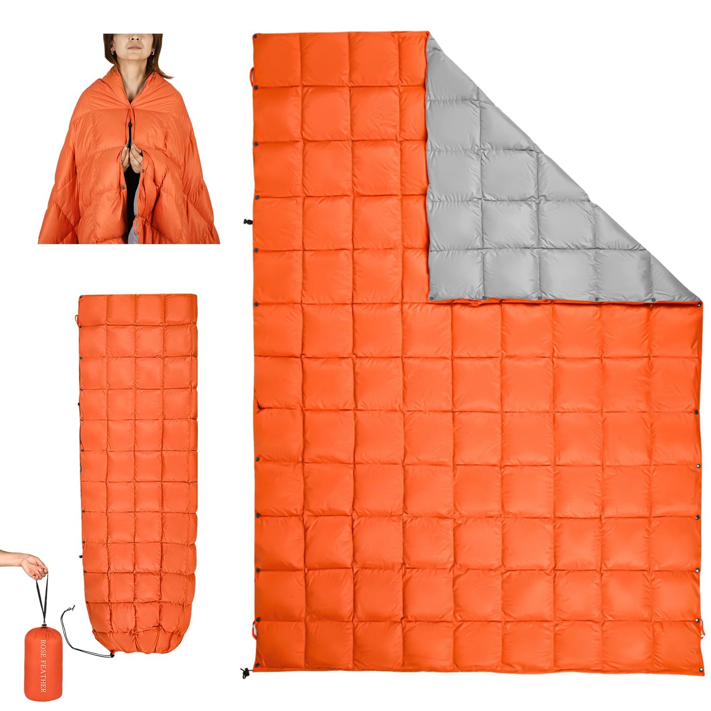 Lightweight Packable Down Camping Blanket and Travel Quilt