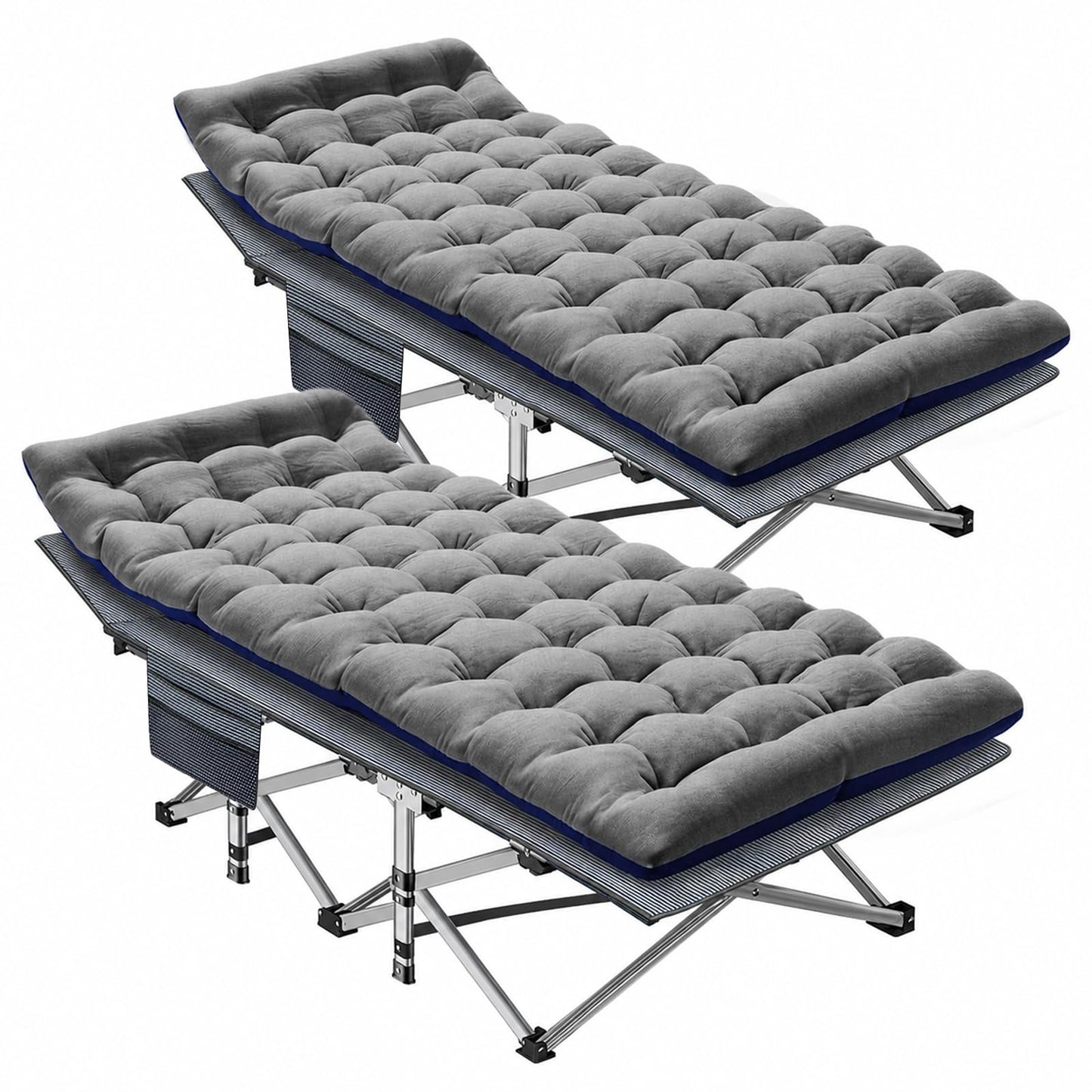 Extra-Wide Heavy-Duty Folding Camping Cot with Carry Bag