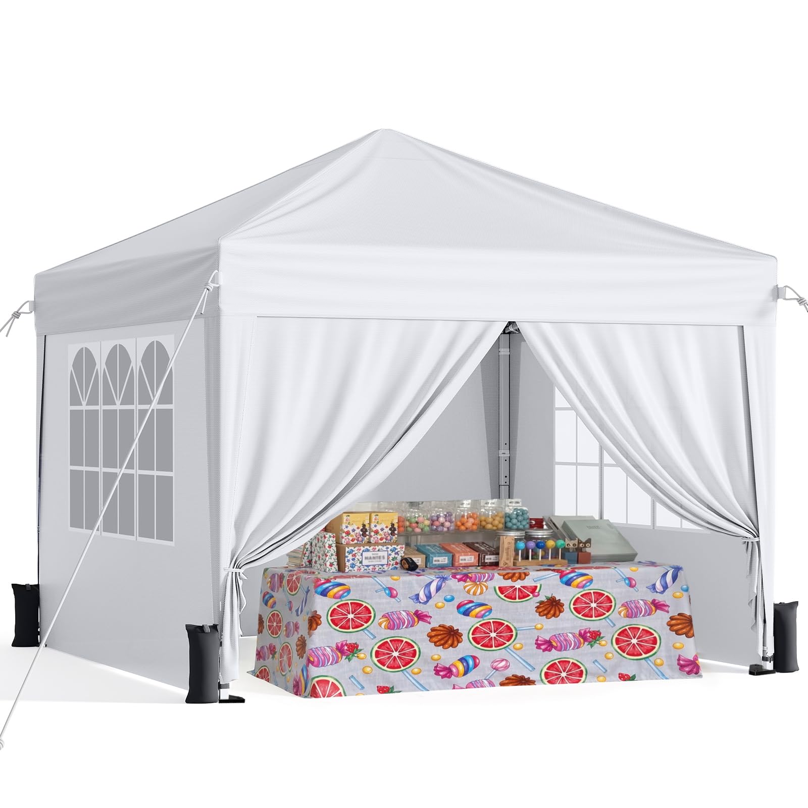 10x10 Pop-Up Canopy Tent with Sidewalls and Carry Bag