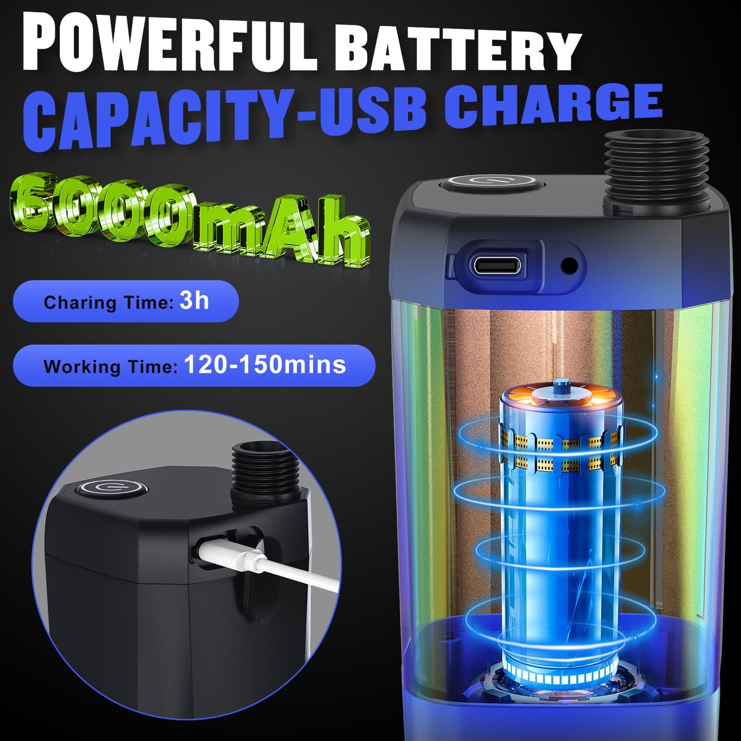Rechargeable Portable Camping Shower with LED Display and 4 Spray Modes