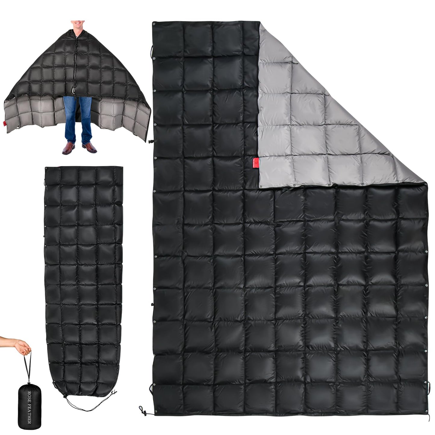 Lightweight Packable Down Camping Blanket and Travel Quilt