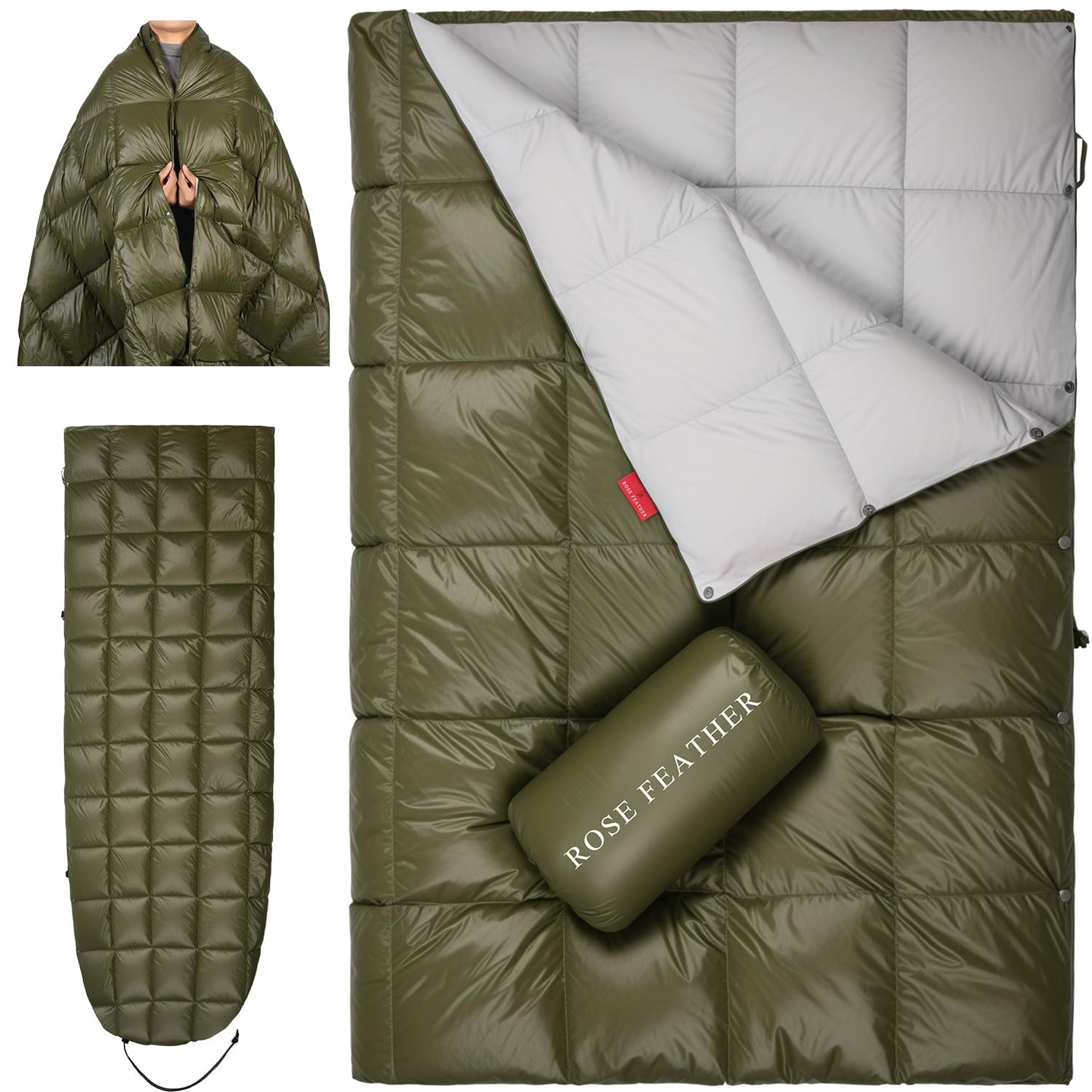 Lightweight Packable Down Camping Blanket and Travel Quilt