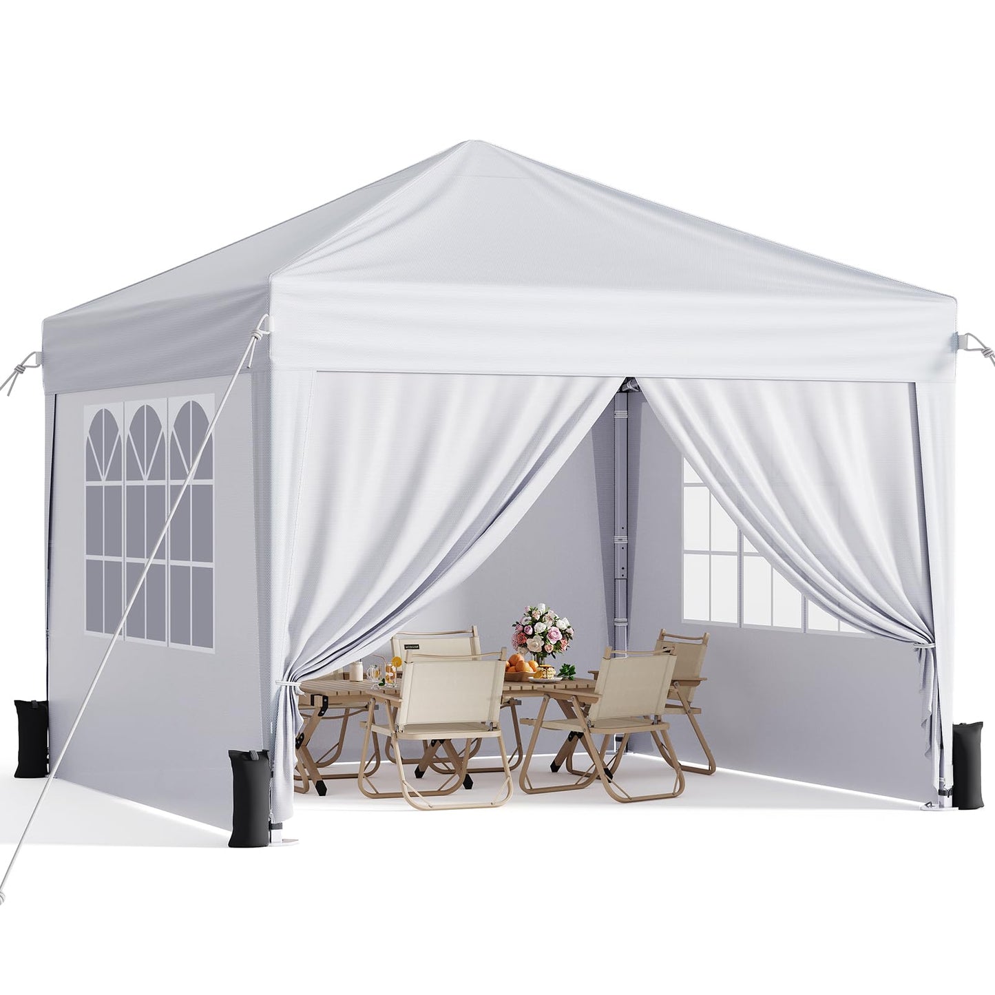 10x10 Pop-Up Canopy Tent with Sidewalls & Carry Bag