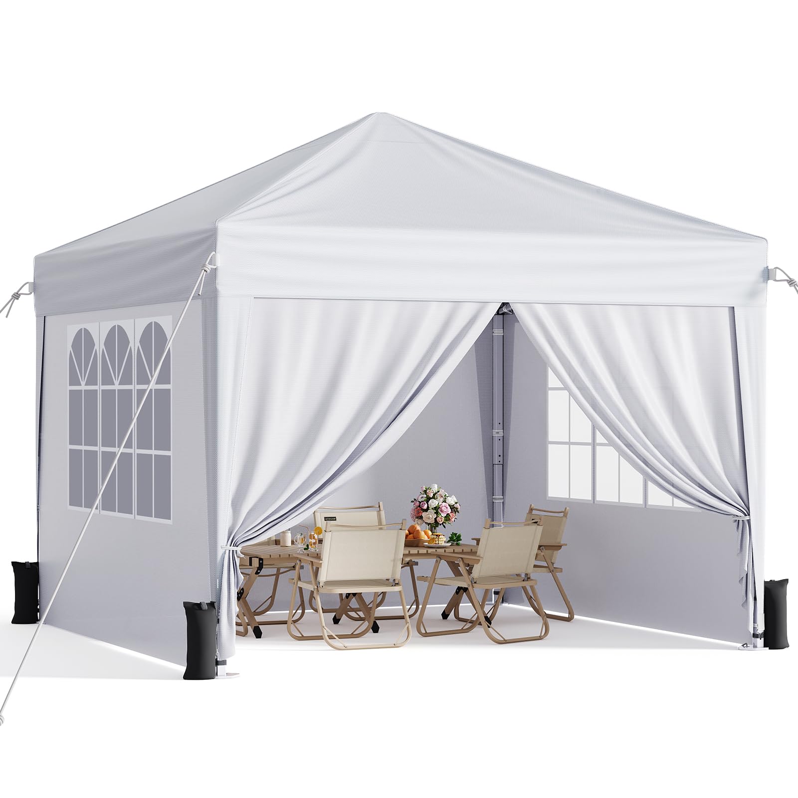 10x10 Pop-Up Canopy Tent with Sidewalls & Carry Bag