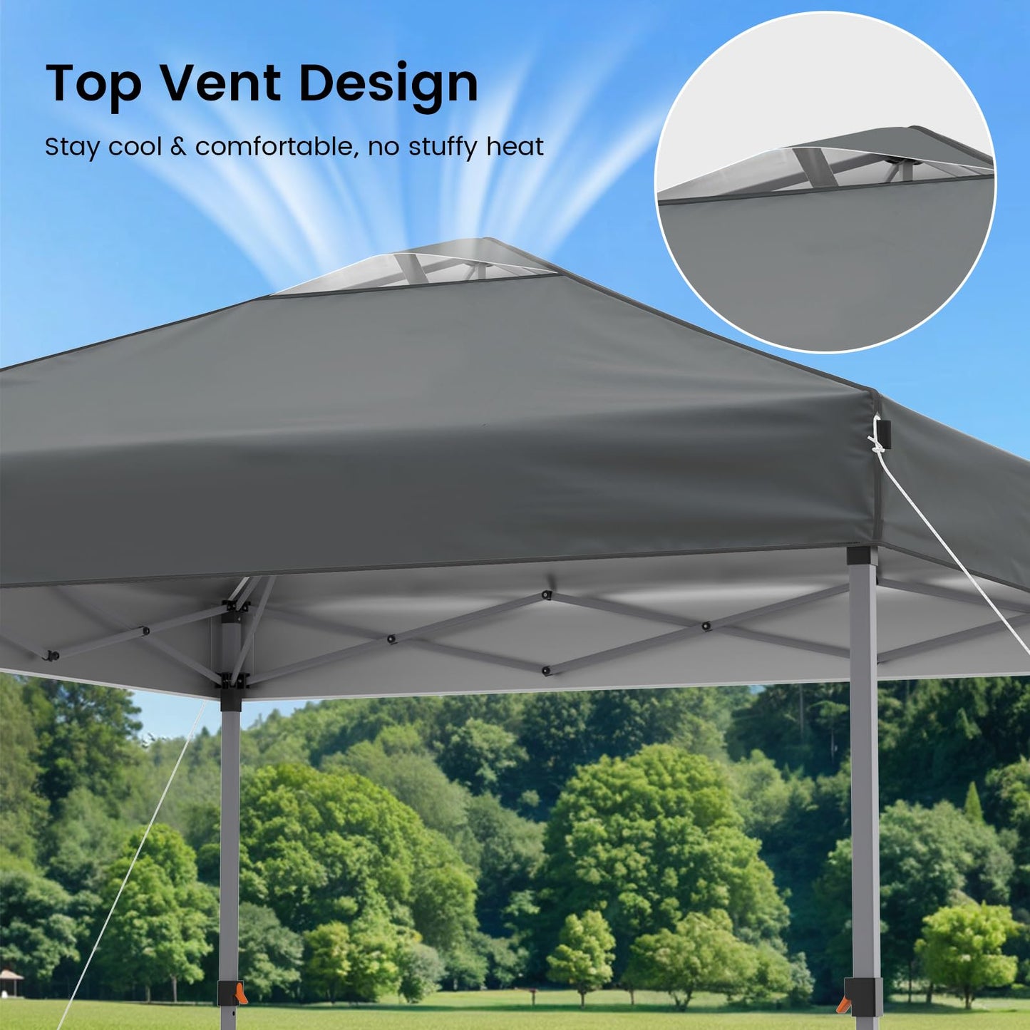 10x10 Pop-Up Canopy Tent with Silver-Coated Top for Camping & Events