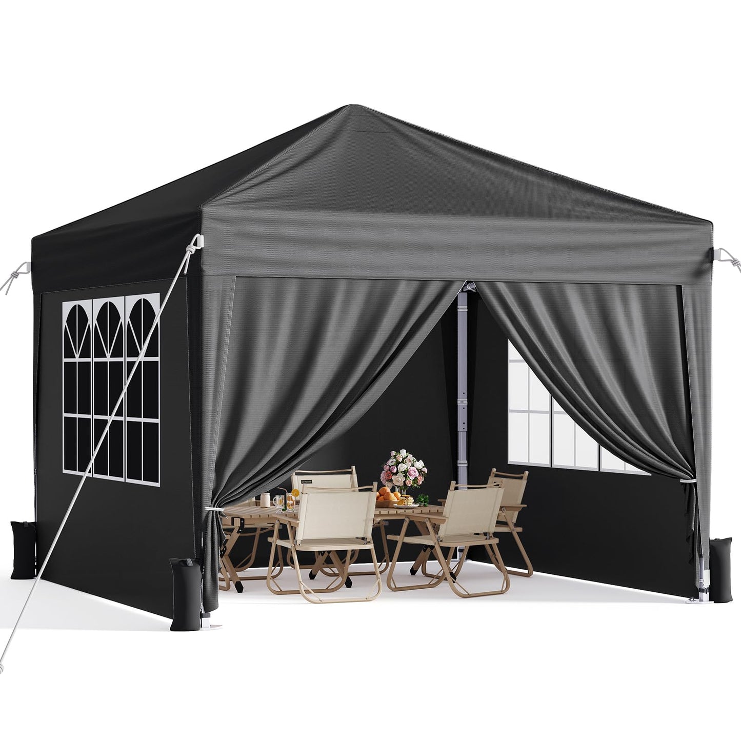10x10 Pop-Up Canopy Tent with Sidewalls & Carry Bag