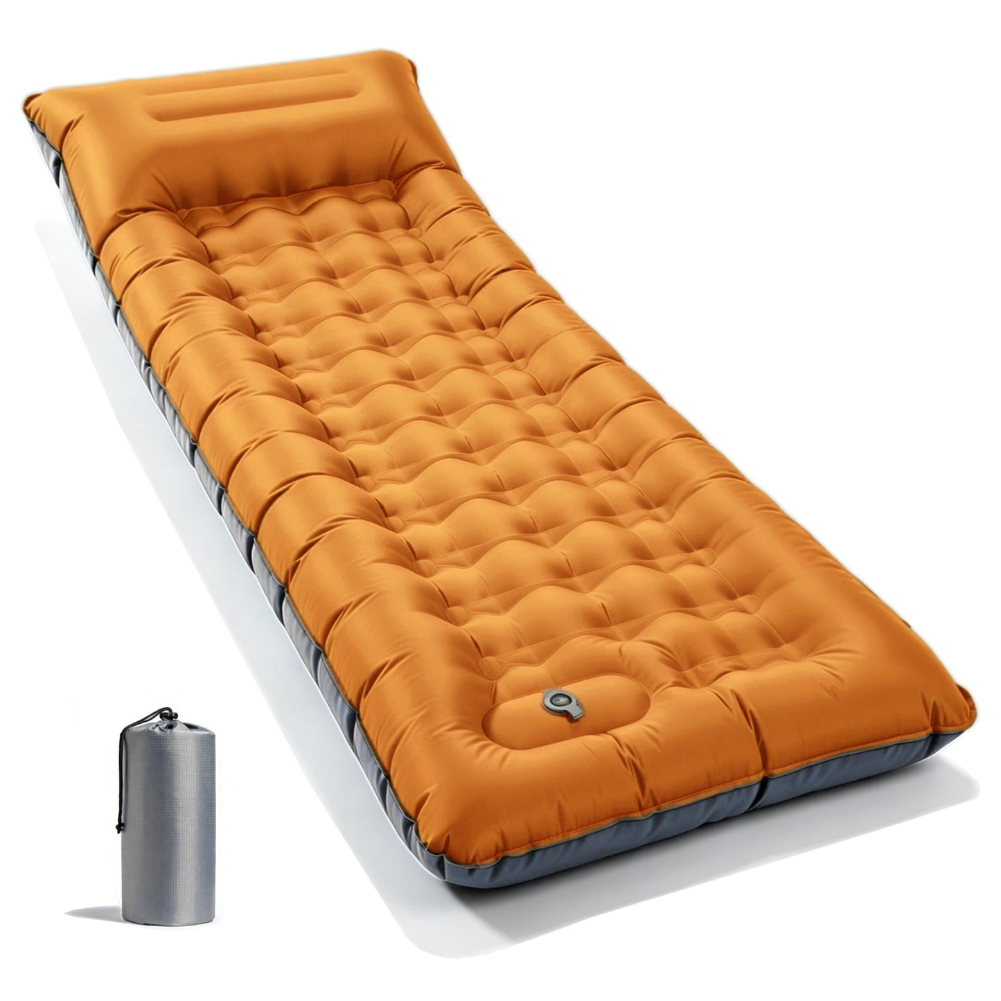 6-Inch Inflatable Sleeping Pad with Pillow and Foot Pump