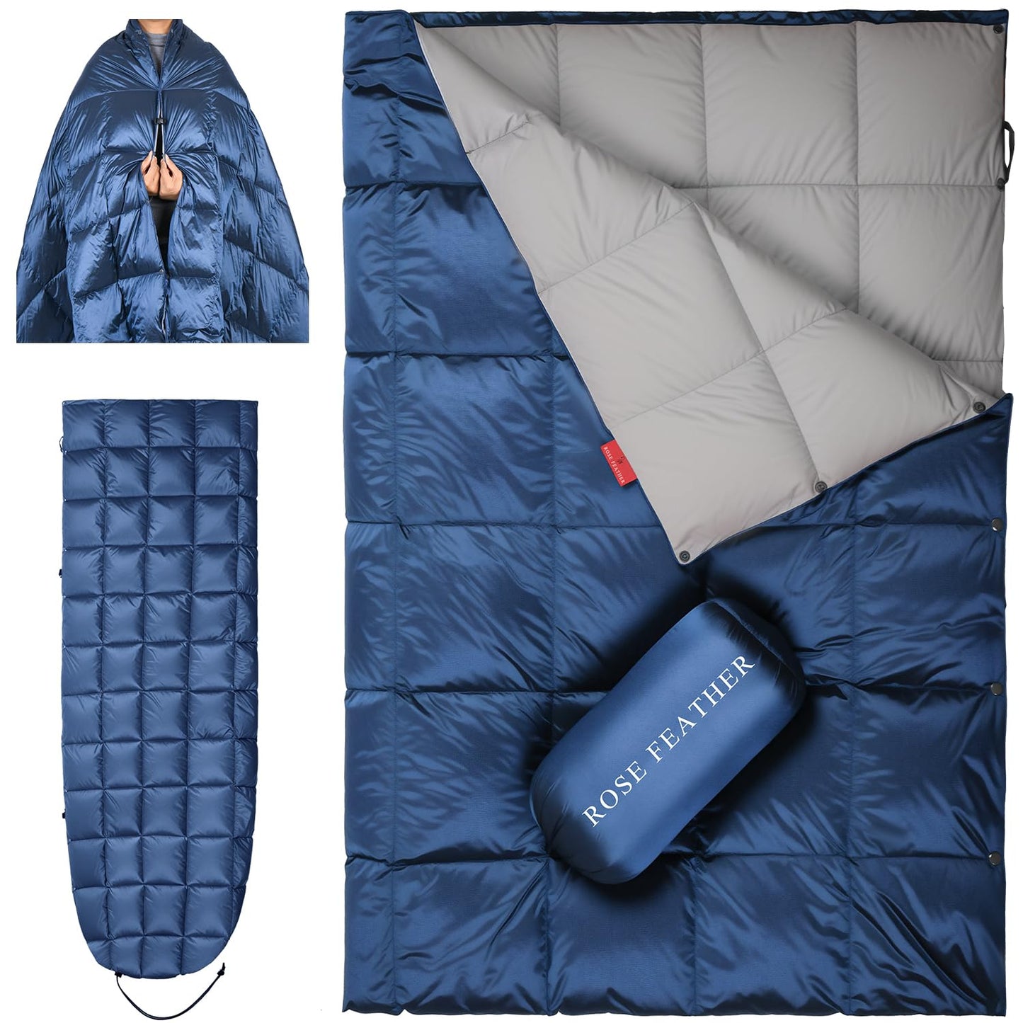 Lightweight Packable Down Camping Blanket and Travel Quilt