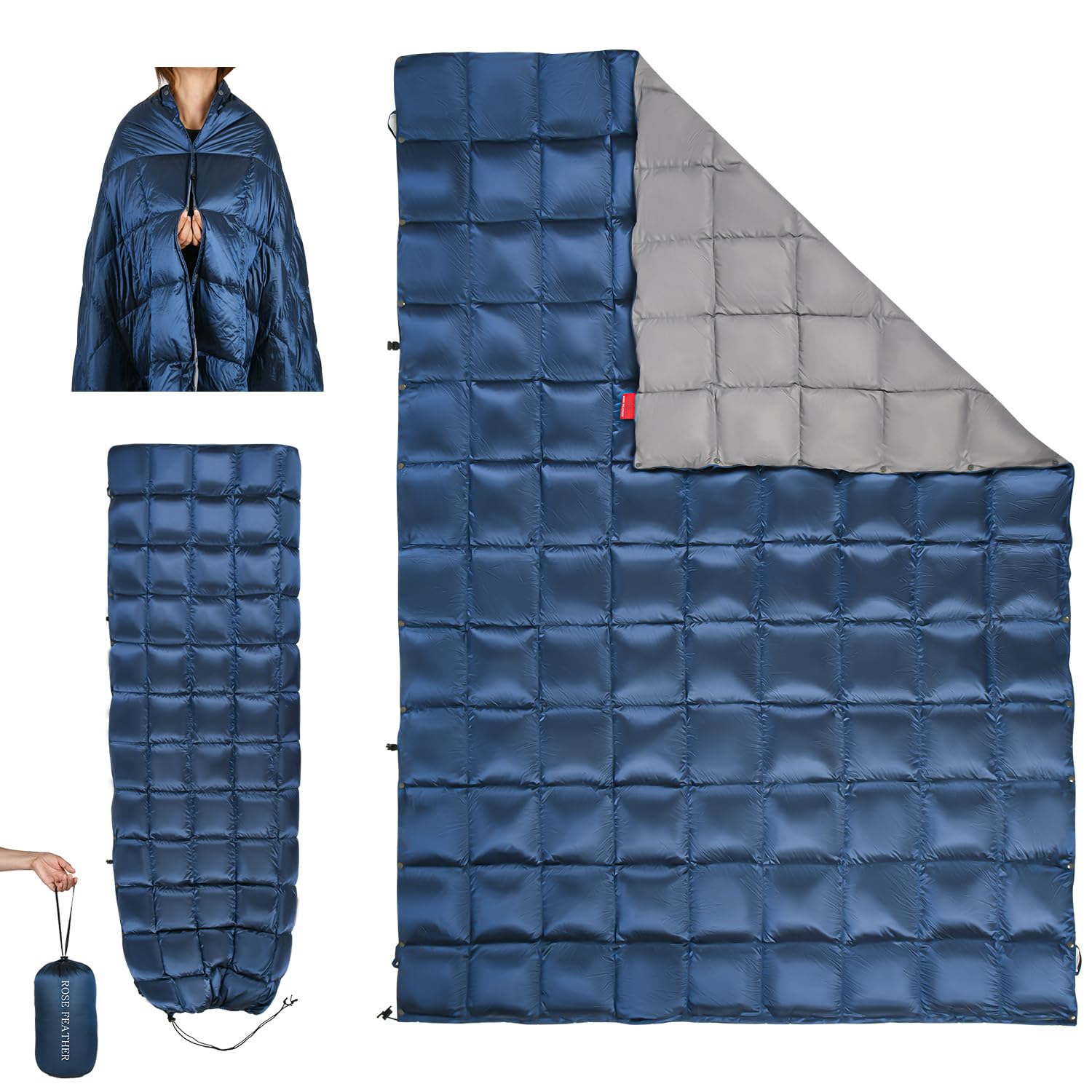 Lightweight Packable Down Camping Blanket and Travel Quilt