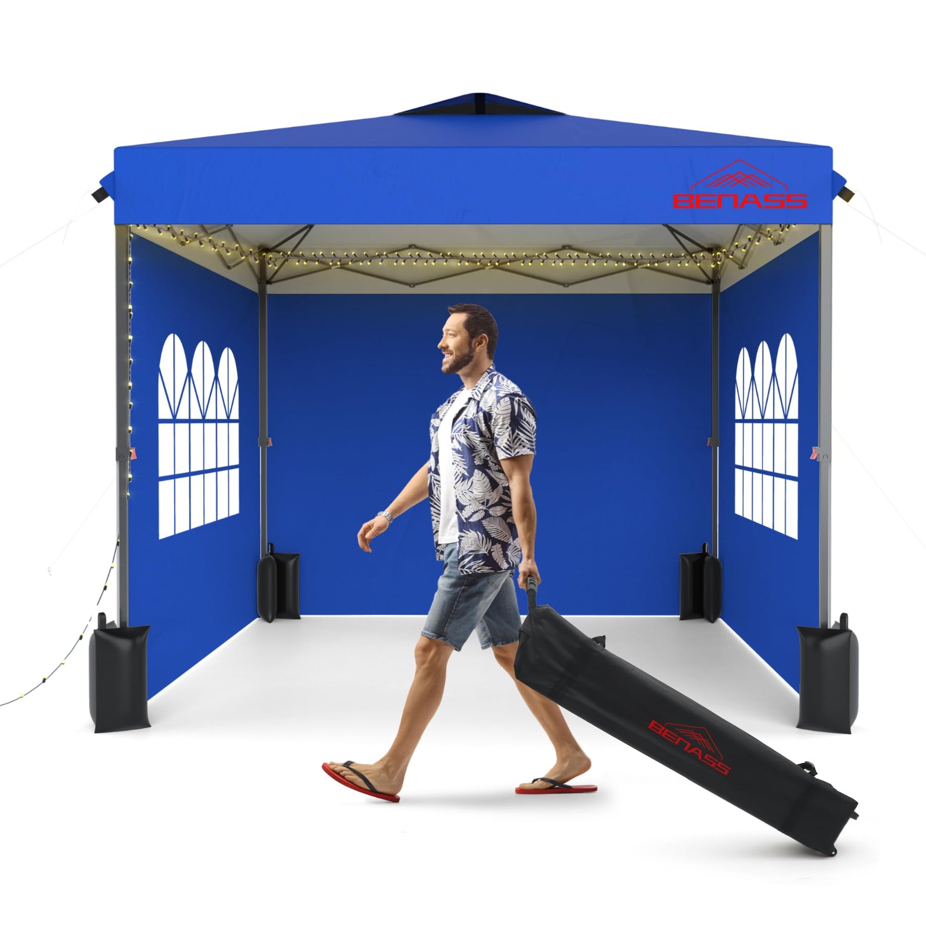 Benass 10x10 Pop Up Canopy with Sidewalls