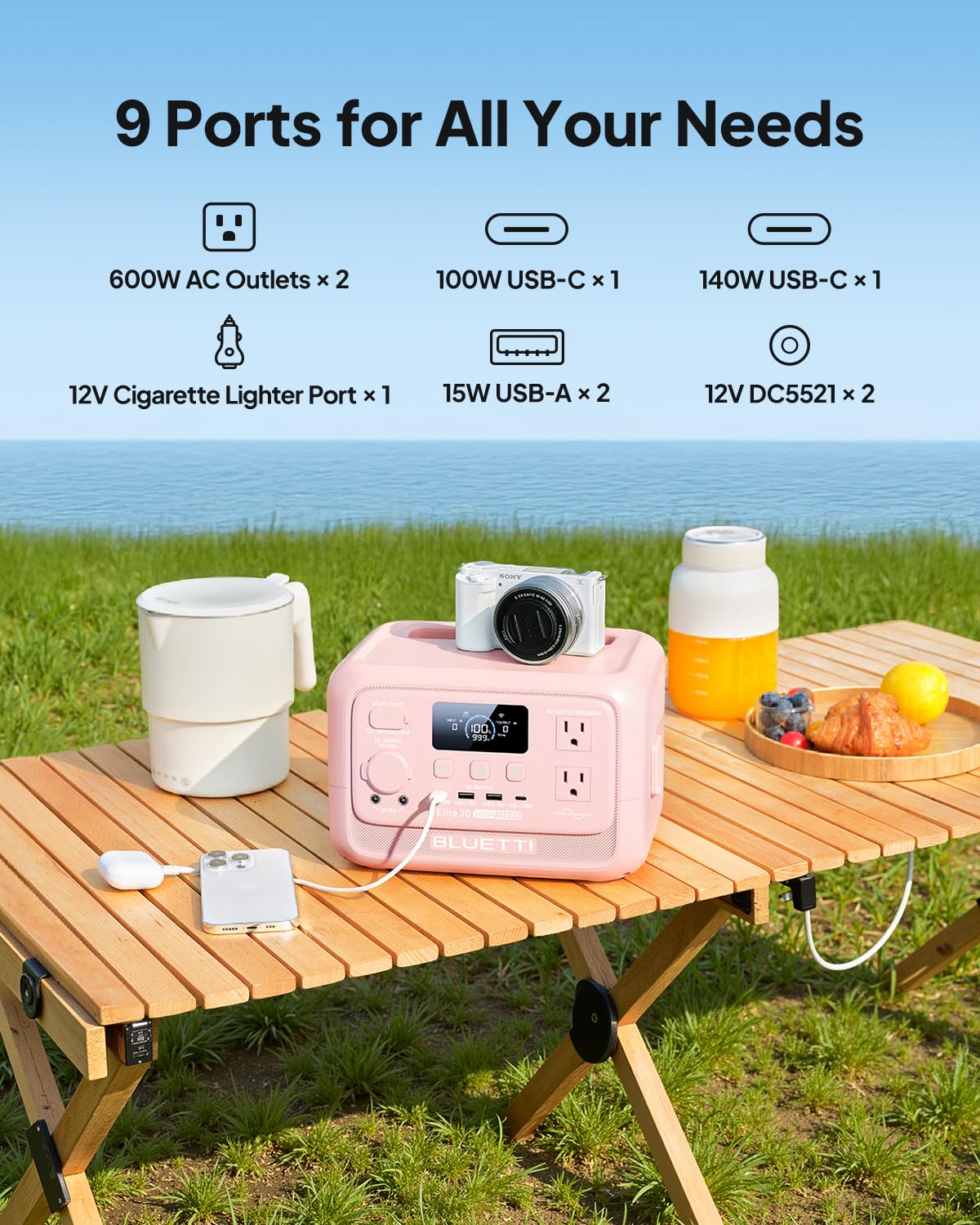 288Wh LiFePO4 Portable Power Station with 600W Output