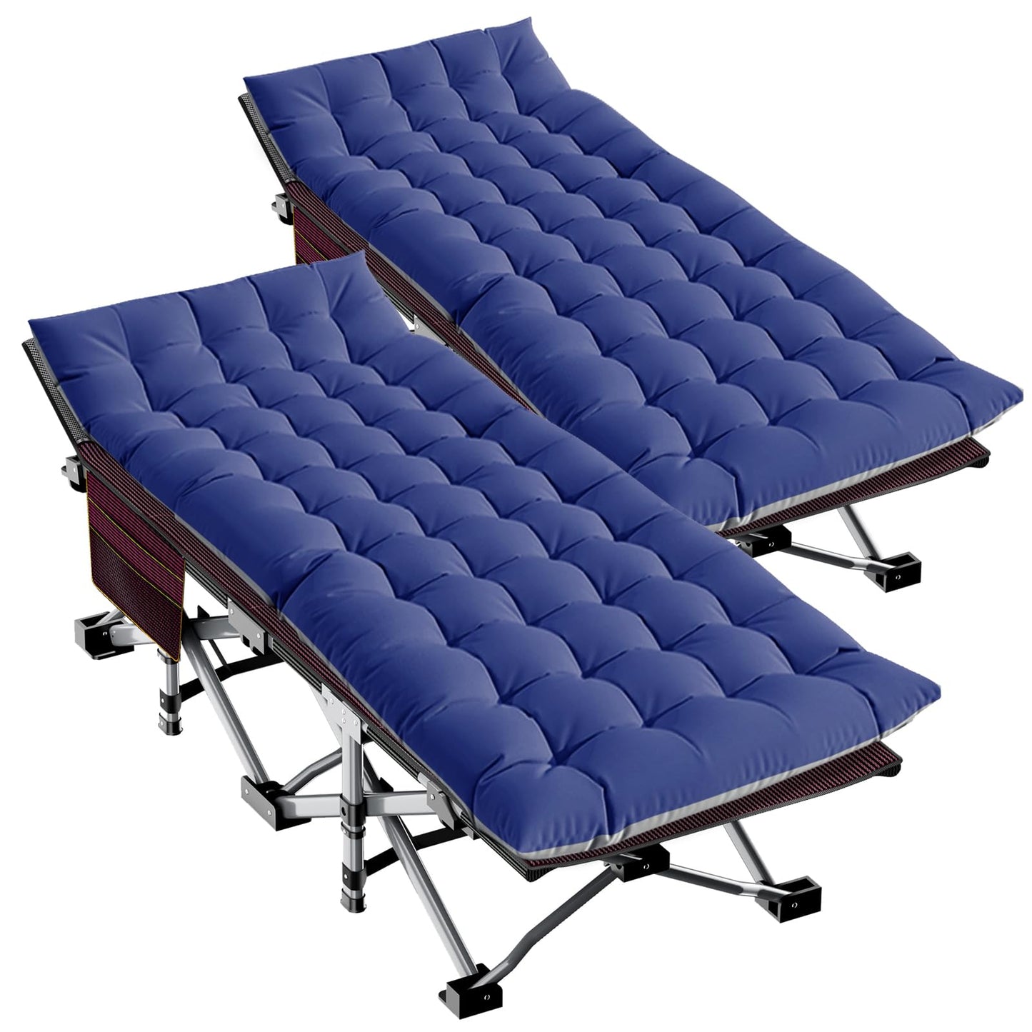 Extra-Wide Heavy-Duty Folding Camping Cot with Carry Bag