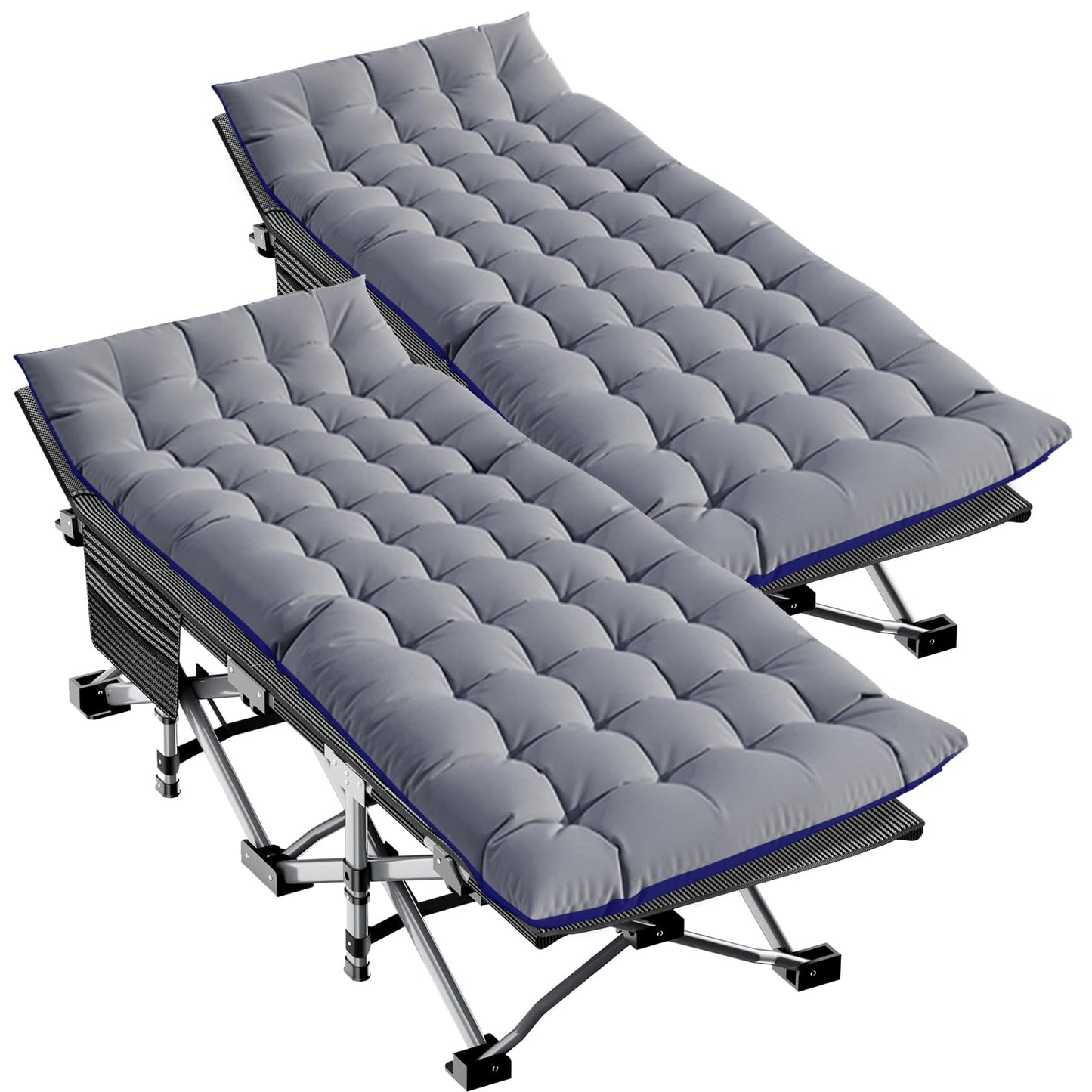 Extra-Wide Heavy-Duty Folding Camping Cot with Carry Bag
