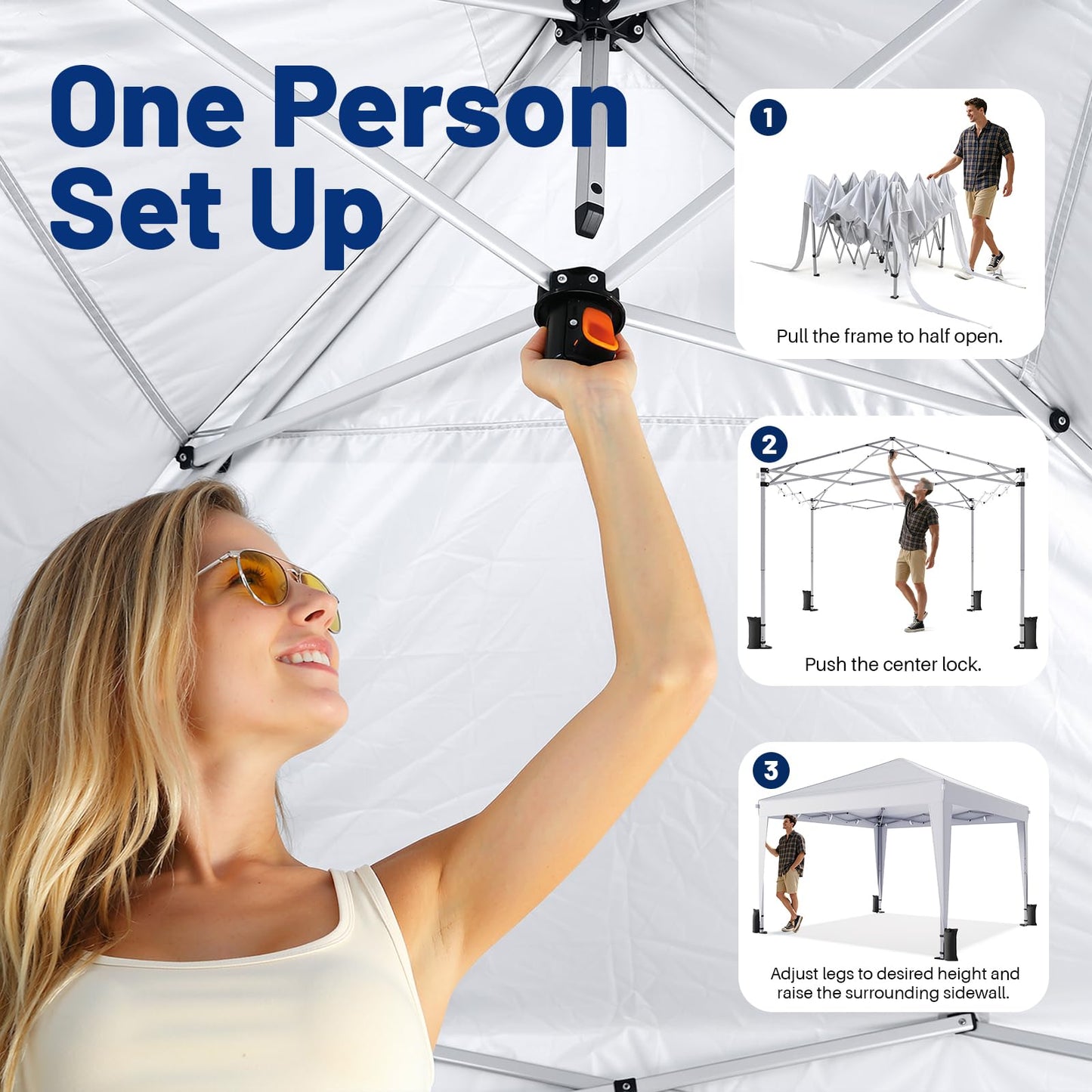 10x10 Pop-Up Canopy Tent with Sidewalls and Carry Bag