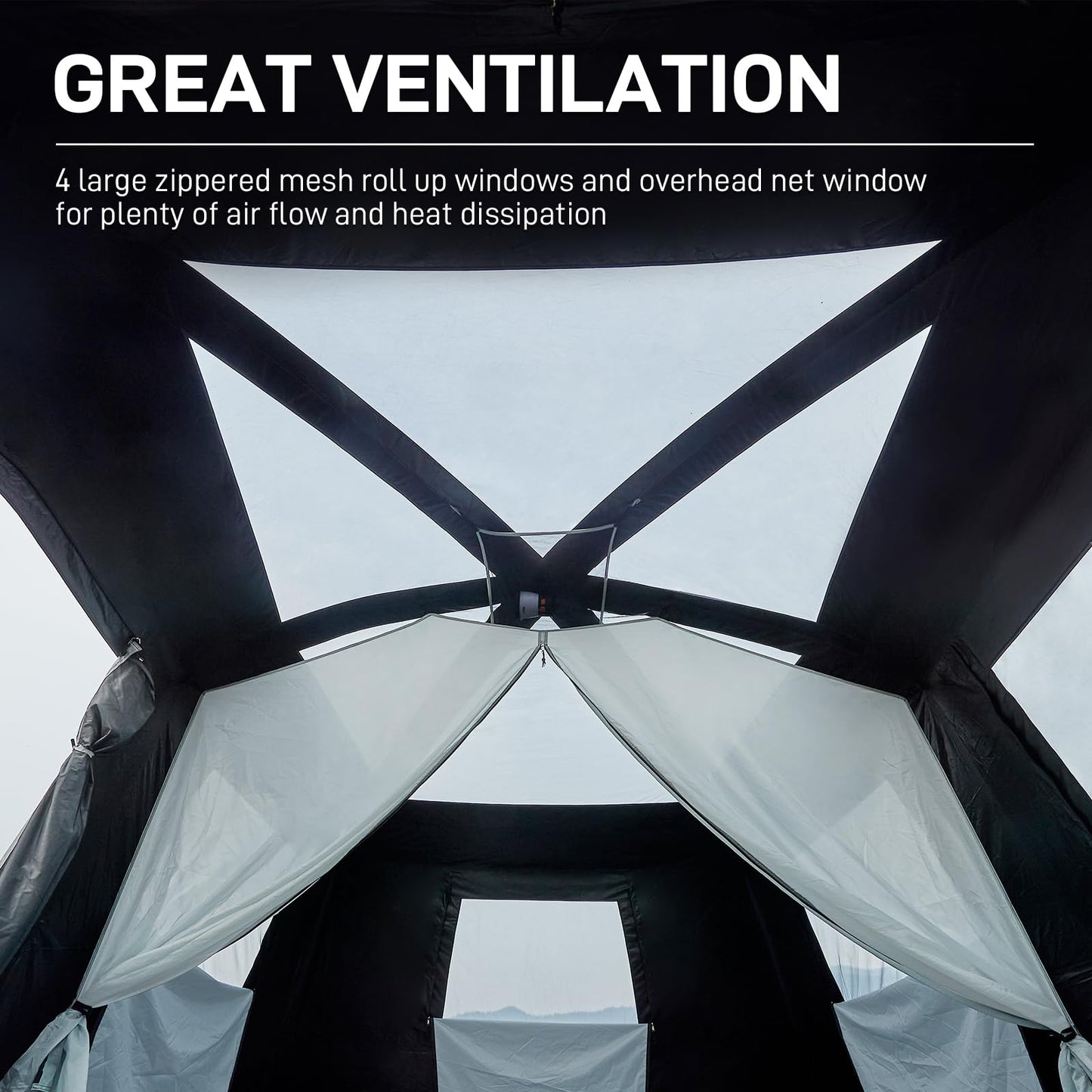 10-Person Multi-Room Blackout Camping Tent with Rainfly