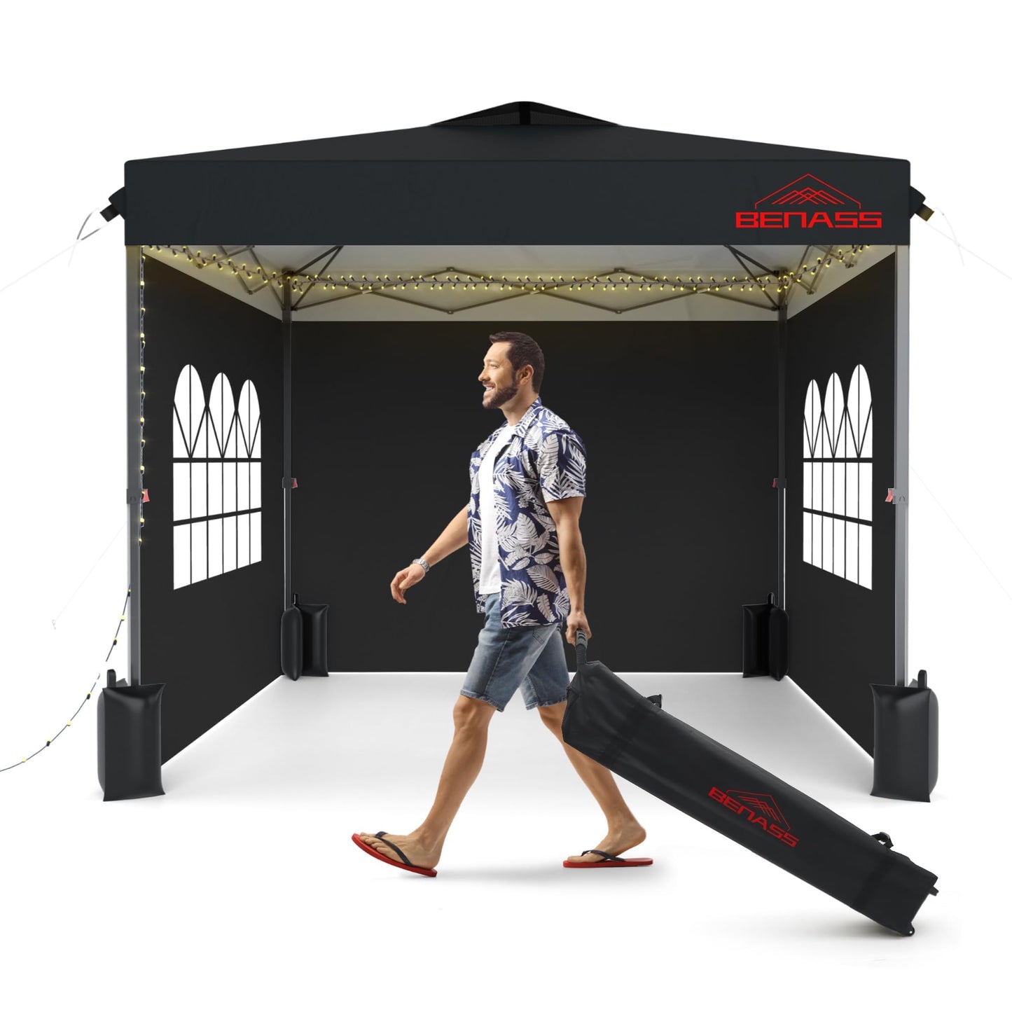 Benass 10x10 Pop Up Canopy with Sidewalls