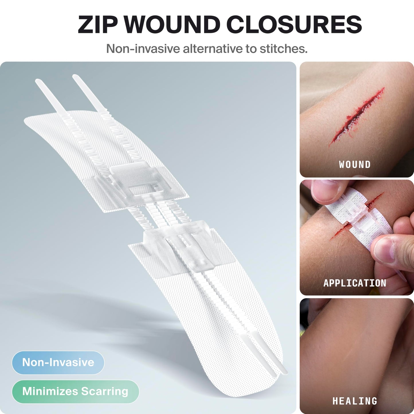Large Emergency First Aid Kit with Wound Closure Strips