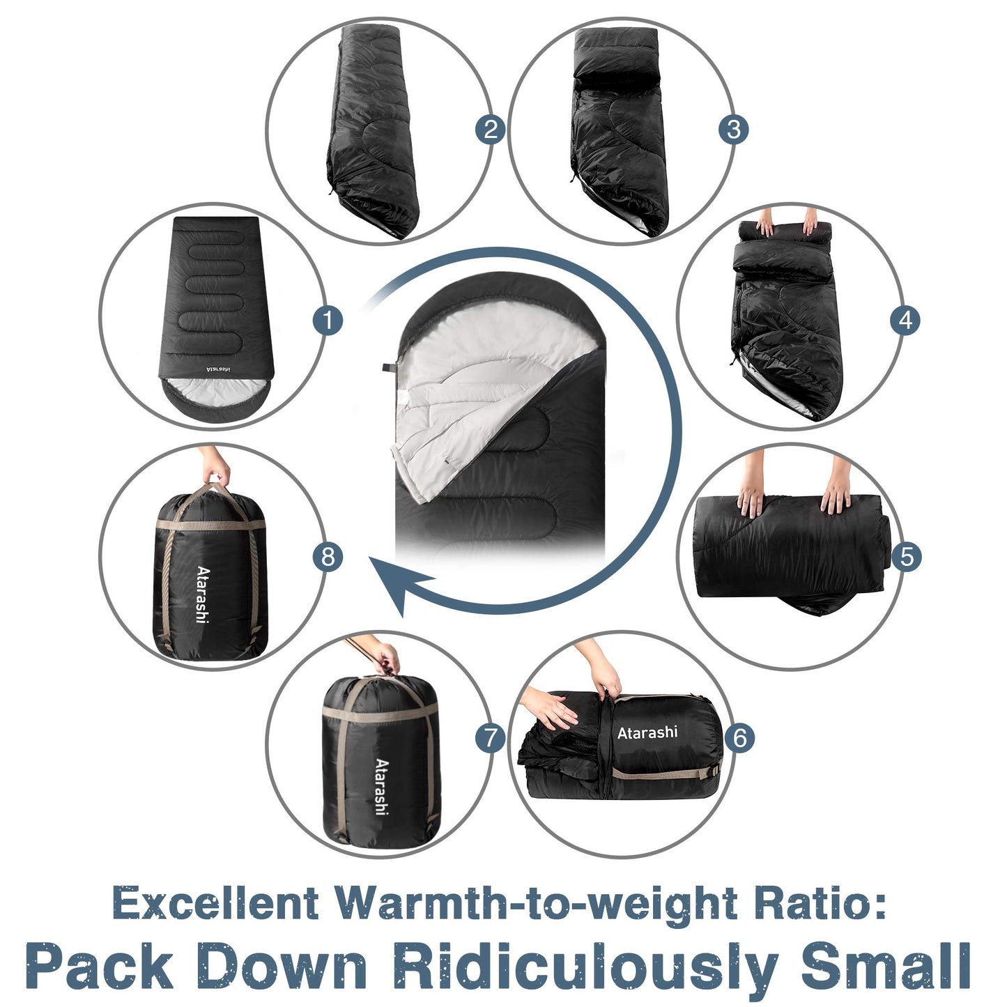Extra-Large 4-Season Sleeping Bag with Compression Sack