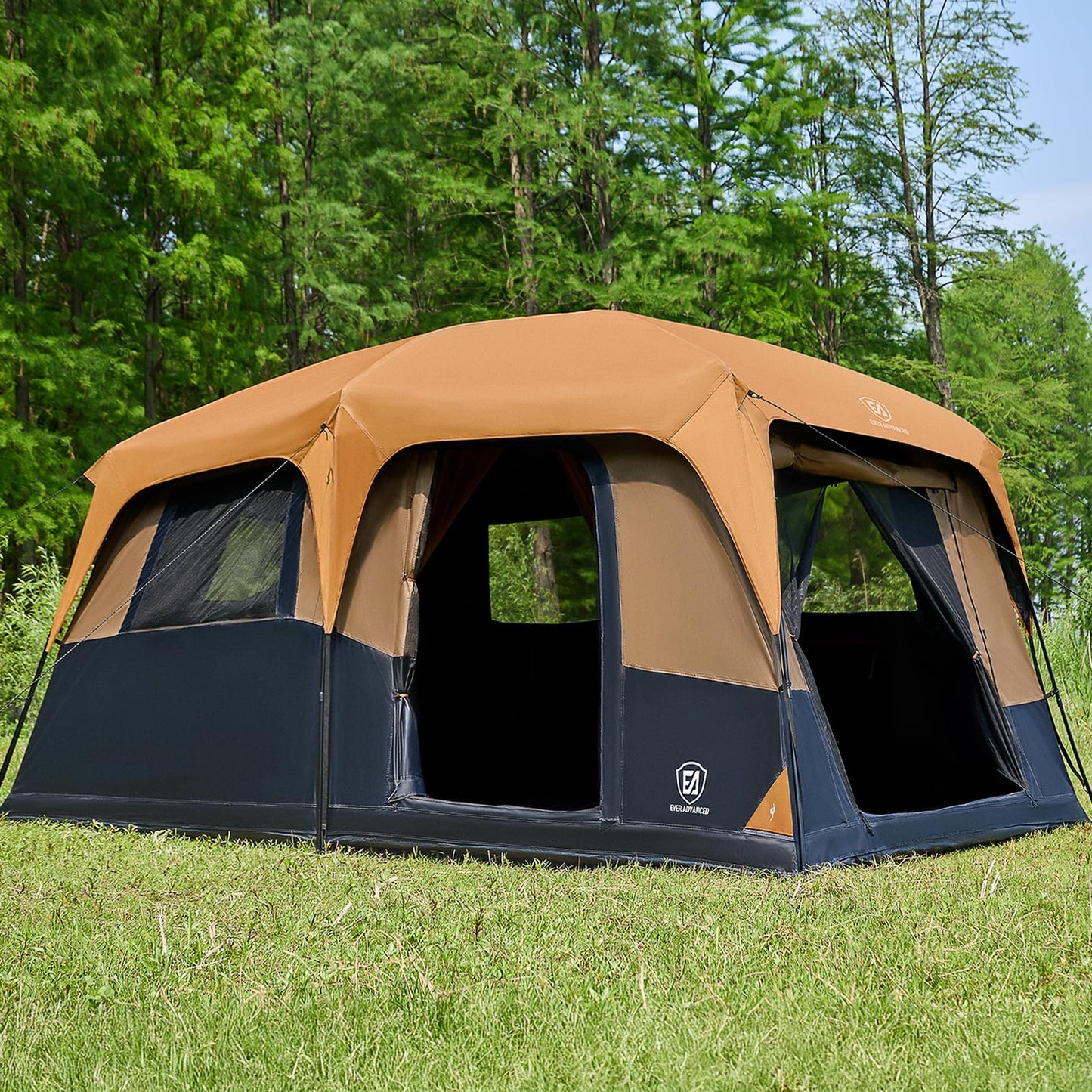 10-Person Multi-Room Blackout Camping Tent with Rainfly
