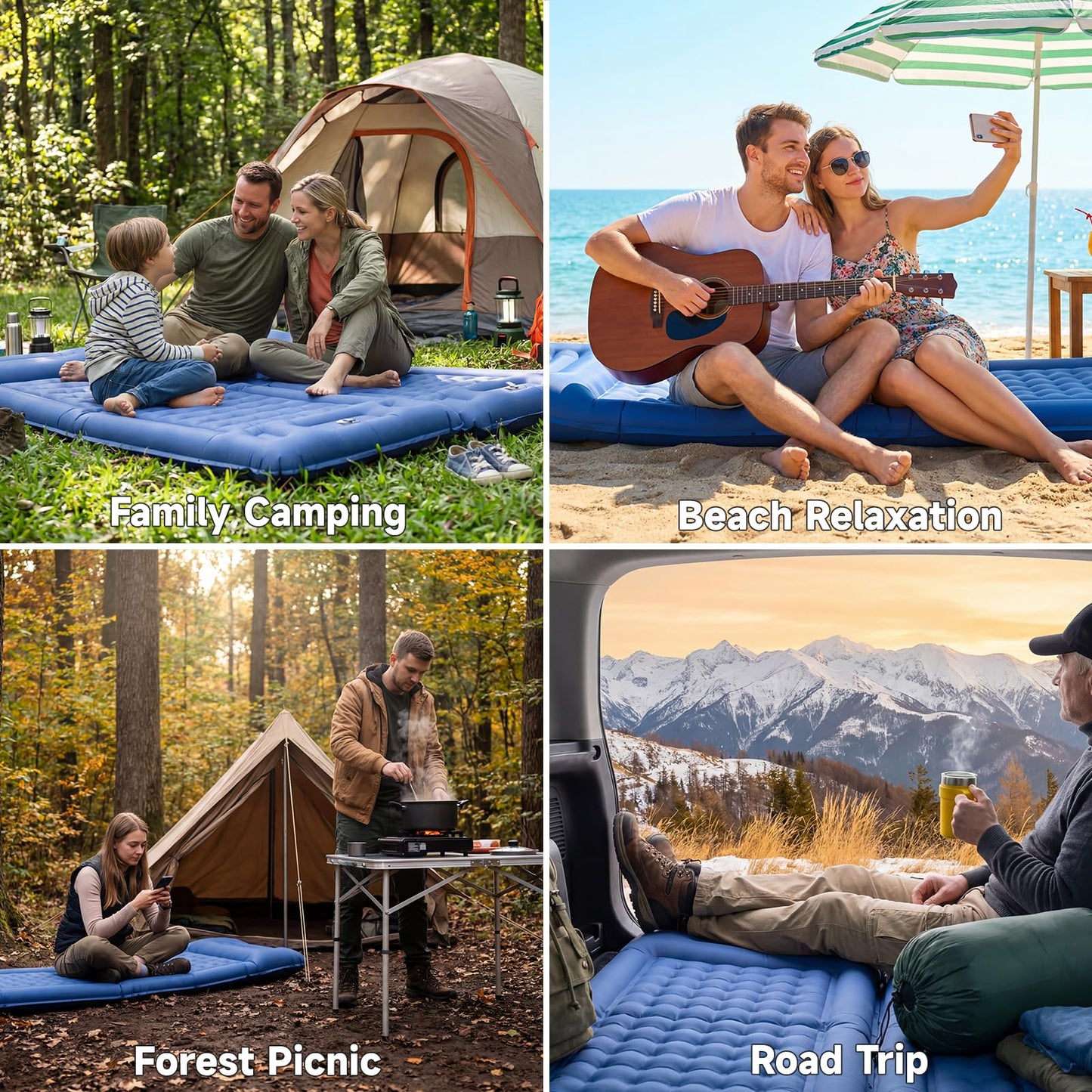Aonhom Camping Sleeping Pad, 5" Ultralight Inflatable Sleeping Mat