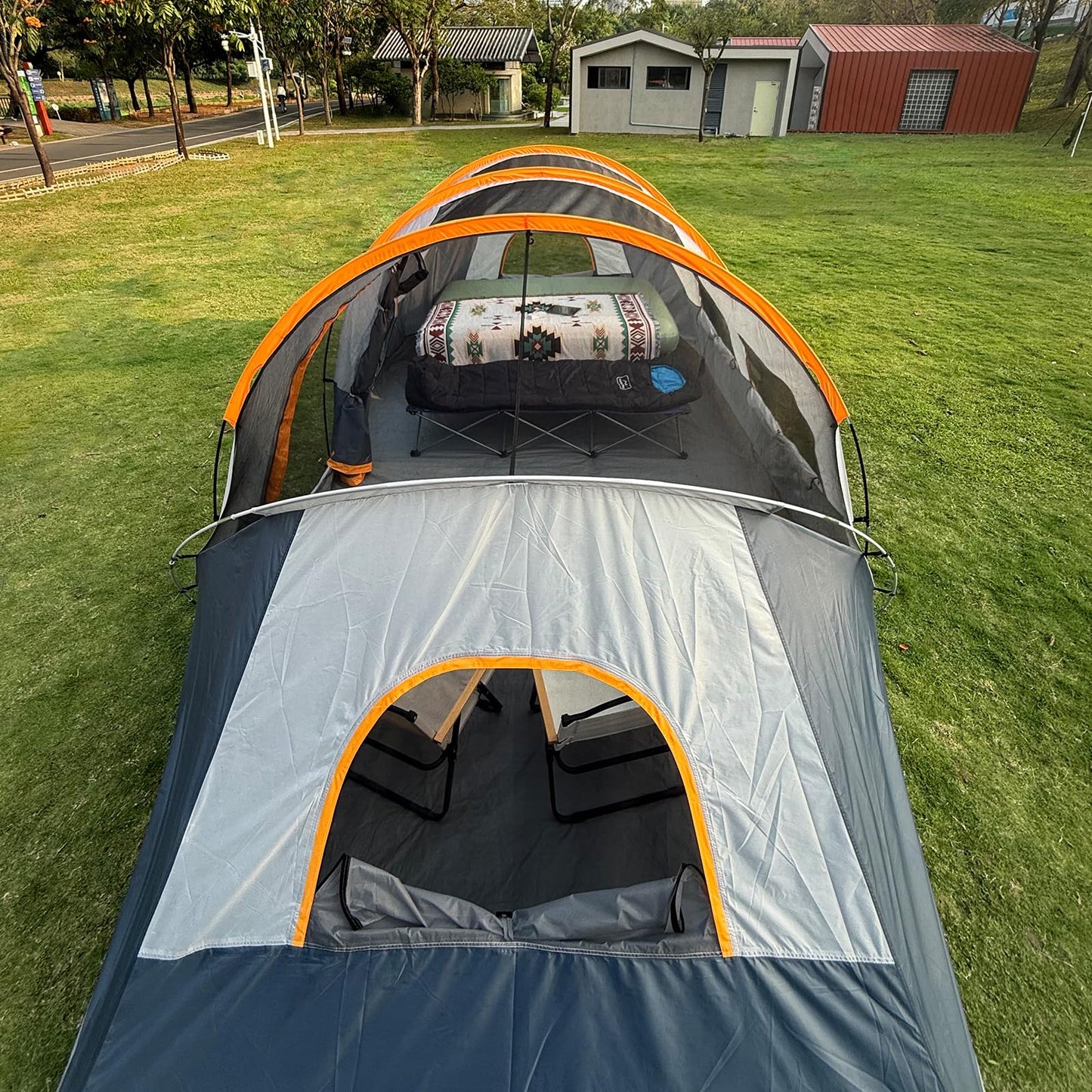 12-Person Three-Room Family Camping Tent with Rainfly