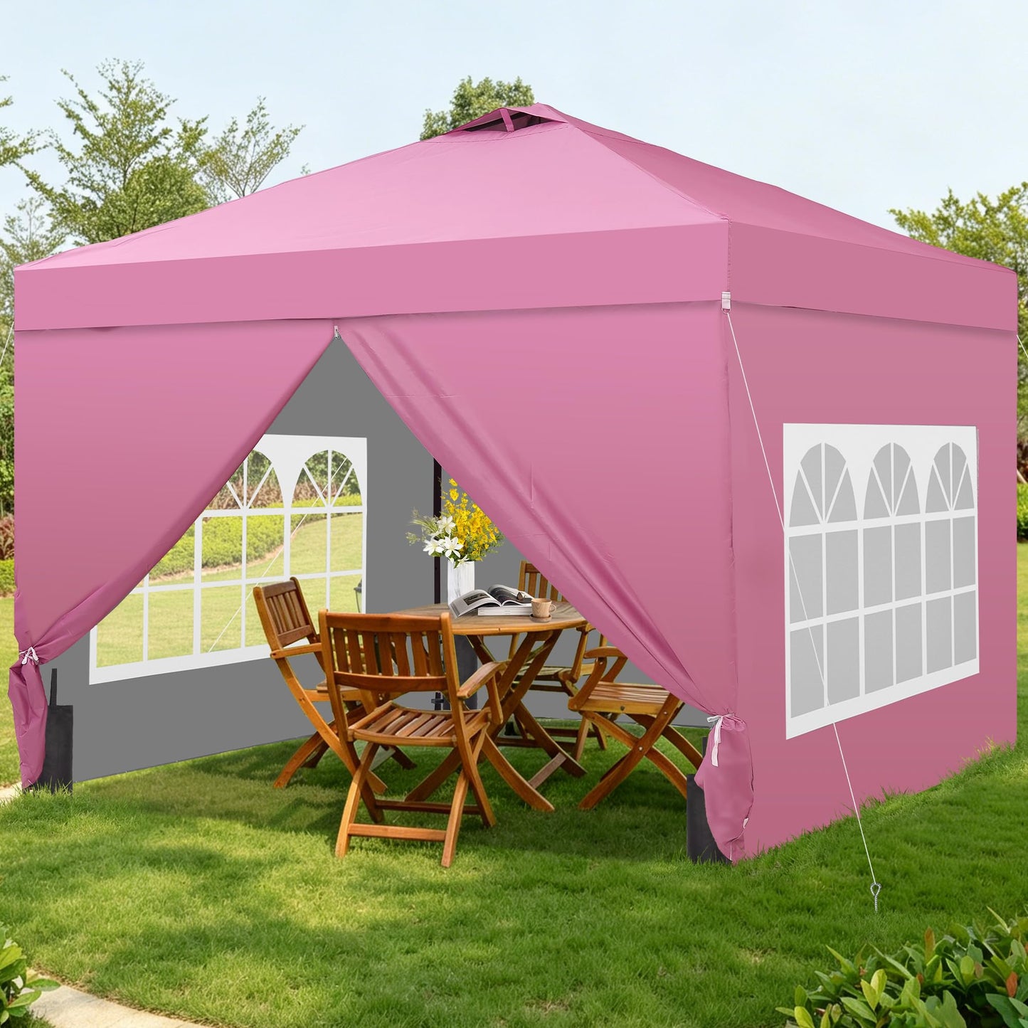 10x10 One-Push Canopy Tent with Adjustable Height