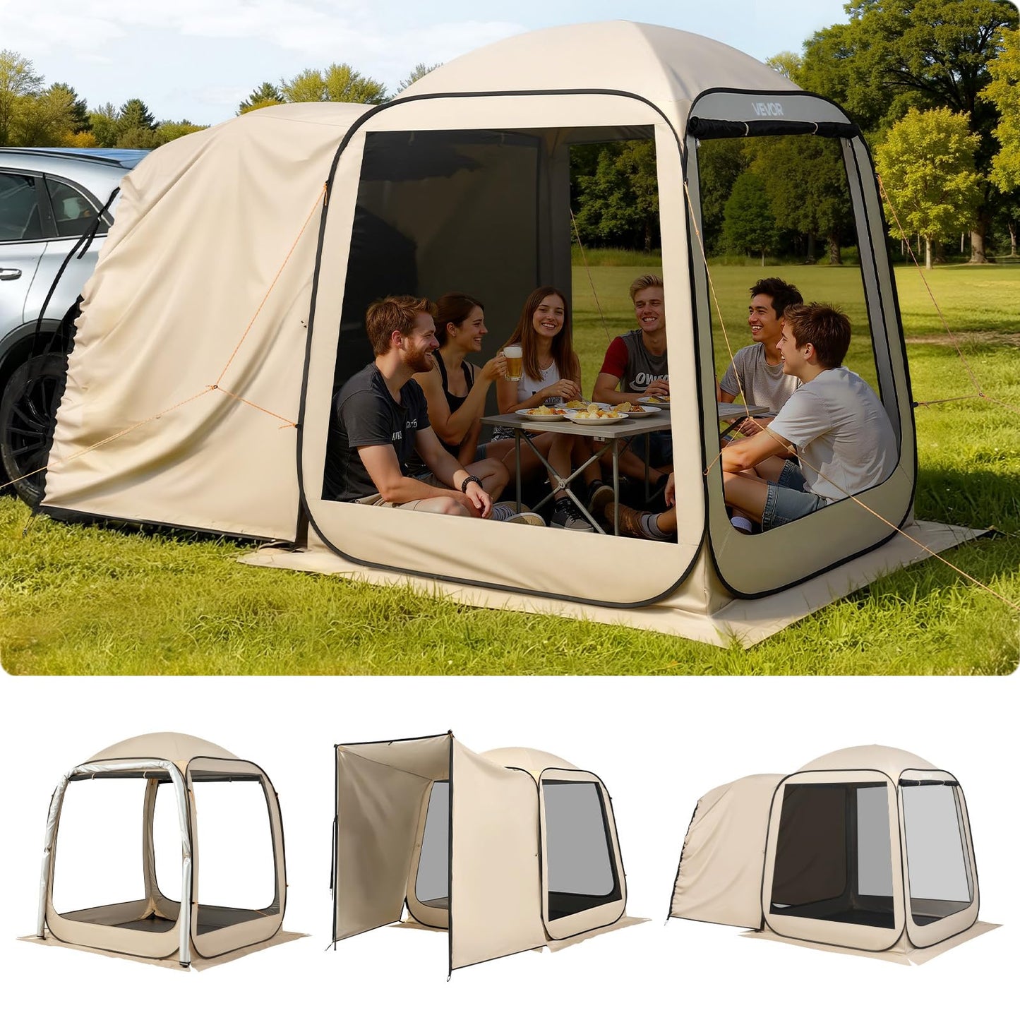 Portable Pop-Up Screen House Tent for 4–8 People