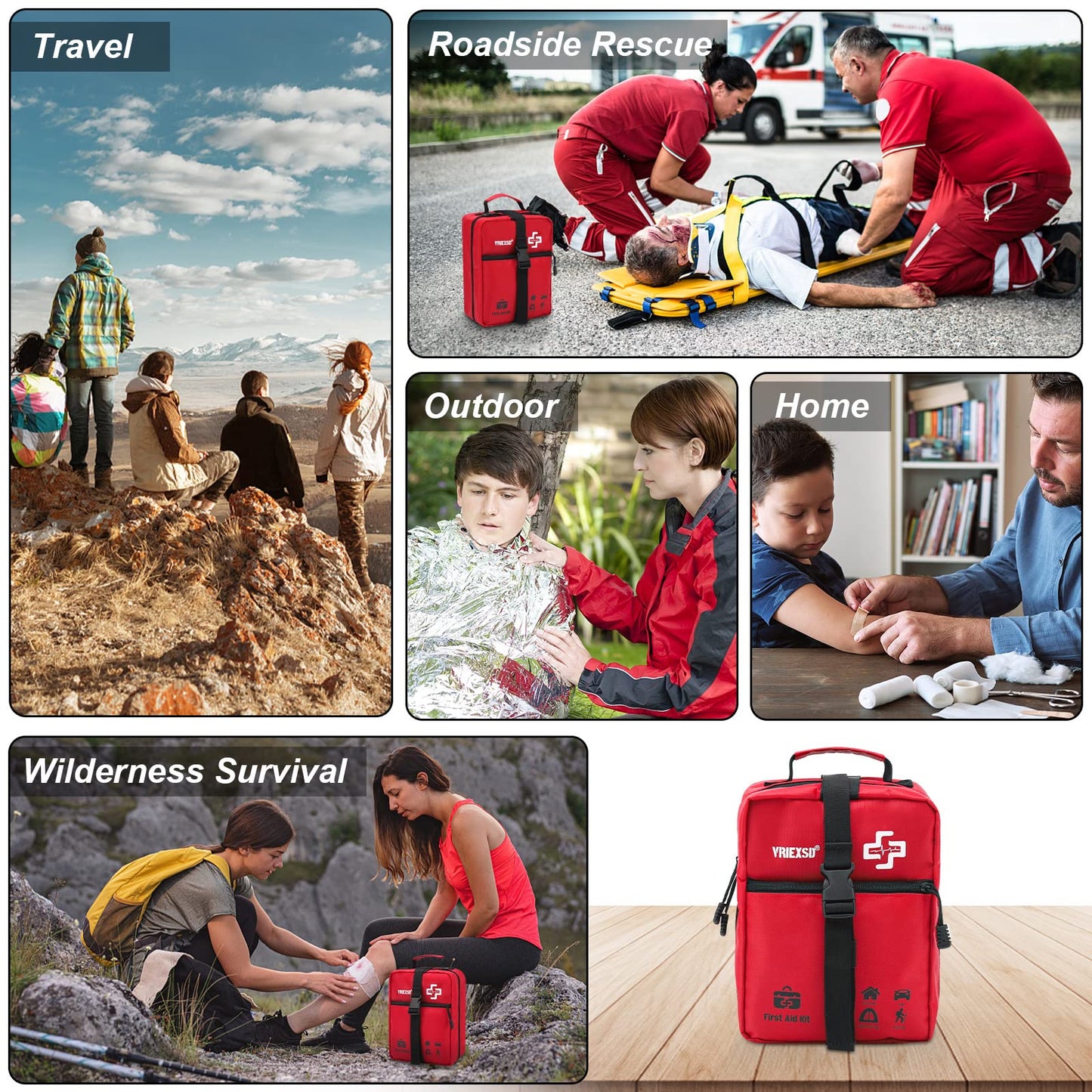 400-Piece Large Emergency First Aid Kit for Home and Outdoors