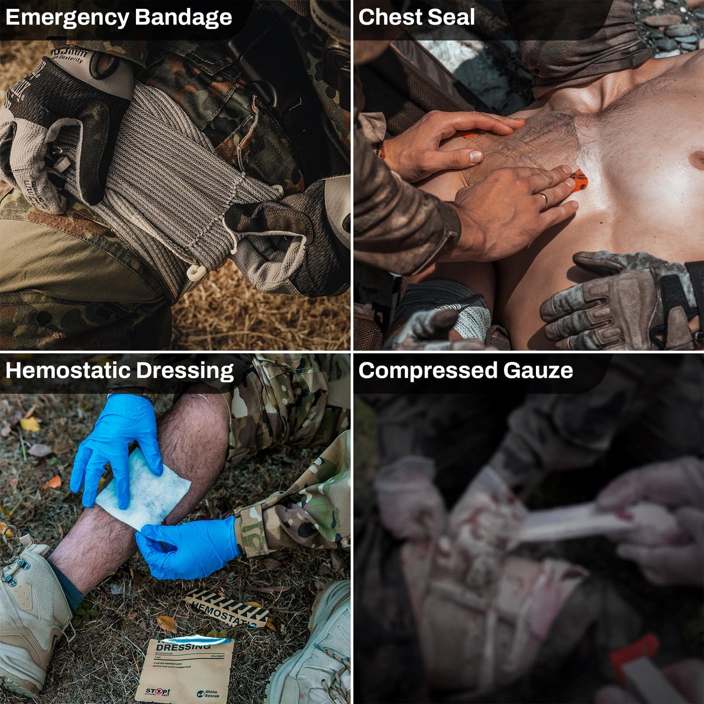 RHINO RESCUE Car Tactical IFAK Trauma Kit with C-A-T Tourniquet