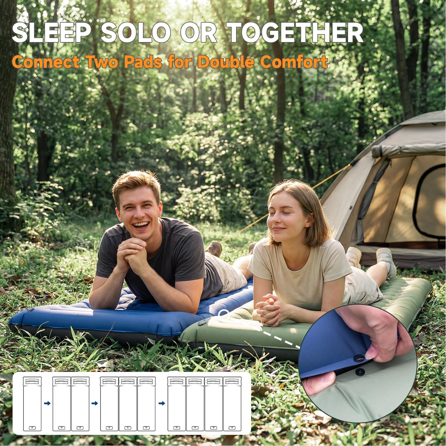 Aonhom Camping Sleeping Pad, 5" Ultralight Inflatable Sleeping Mat