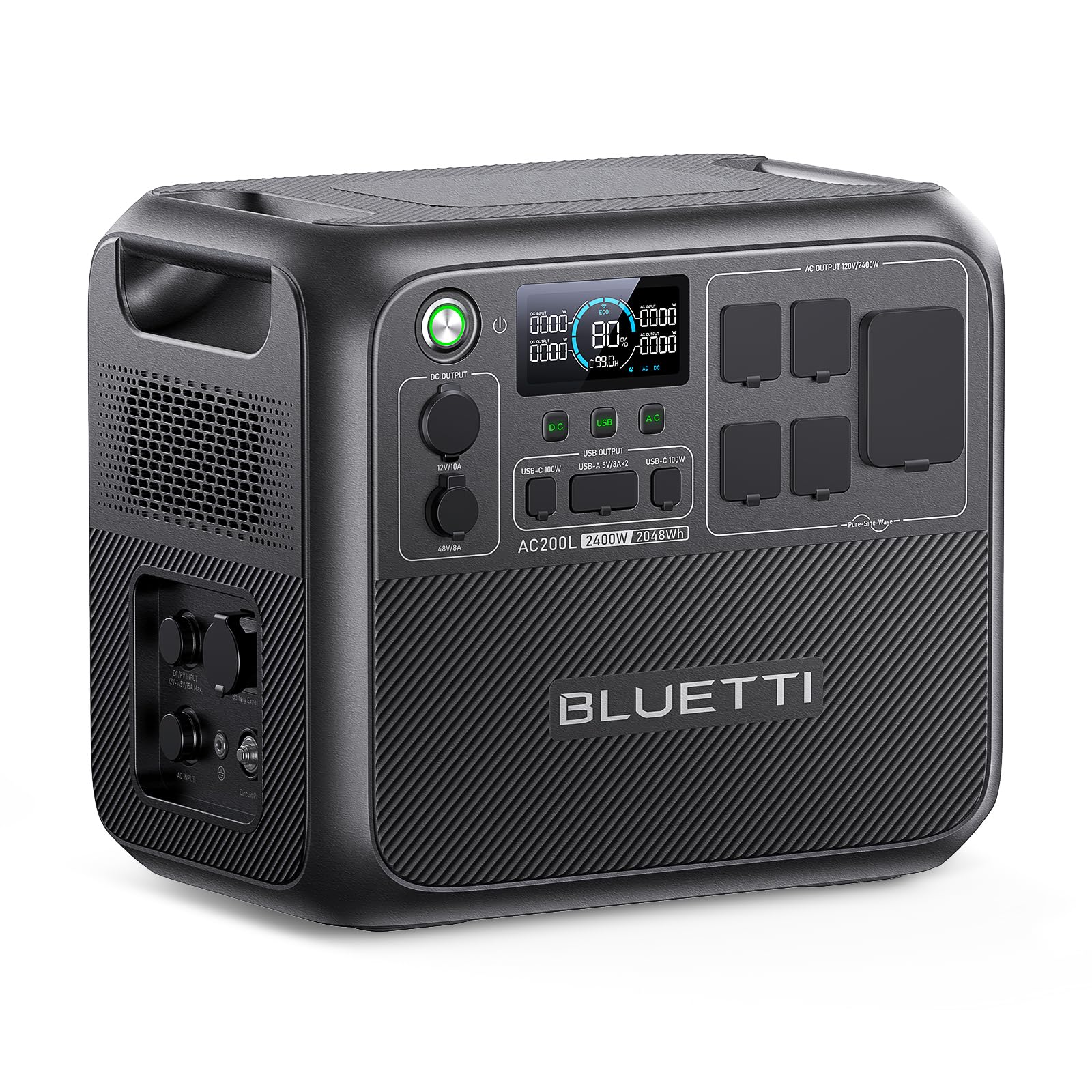 2048Wh LiFePO4 Portable Power Station with 2400W Output