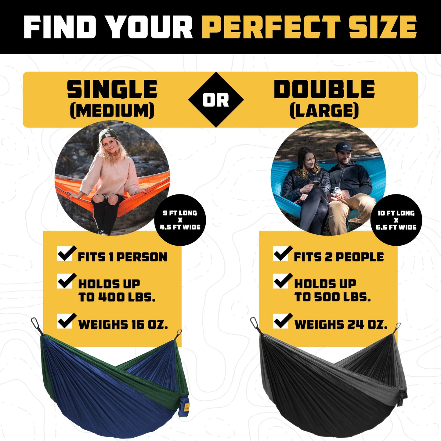 Portable Camping Hammock with Tree Straps