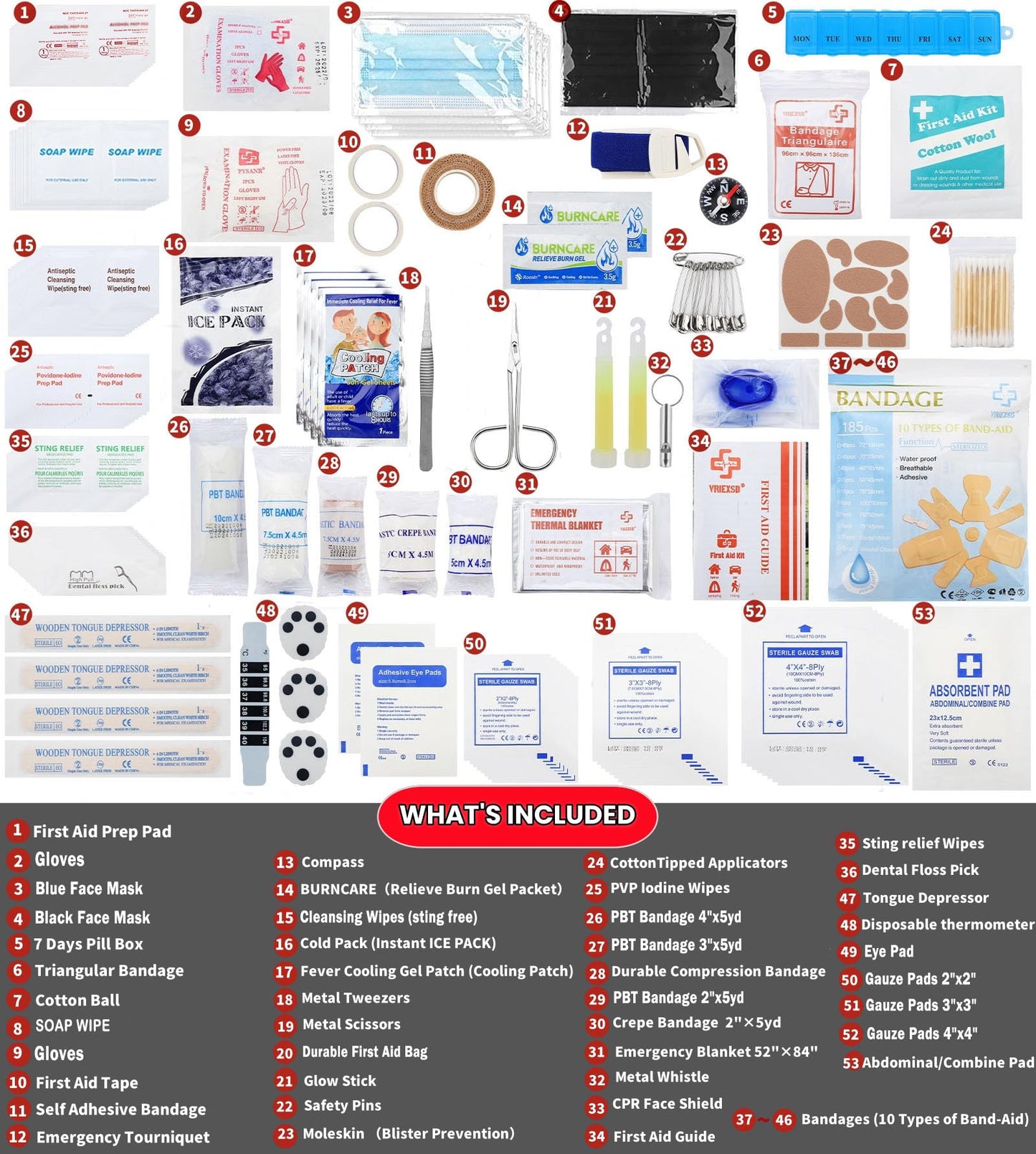 400-Piece Large Emergency First Aid Kit for Home and Outdoors