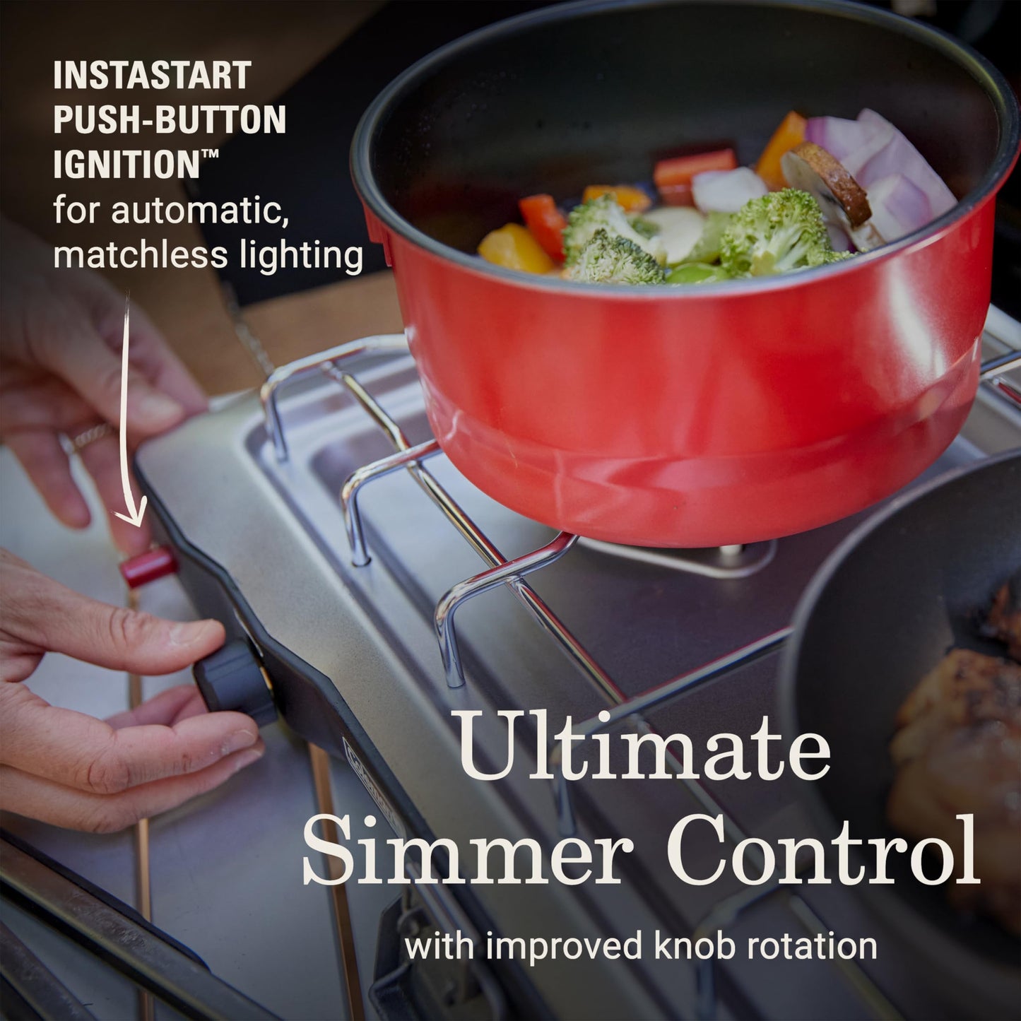 2-Burner Propane Camping Stove with InstaStart Ignition
