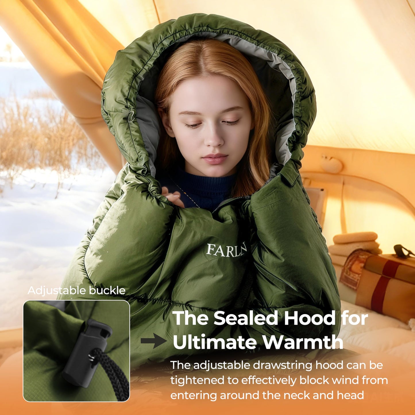Fleece-Lined All-Season Sleeping Bag with Compression Sack