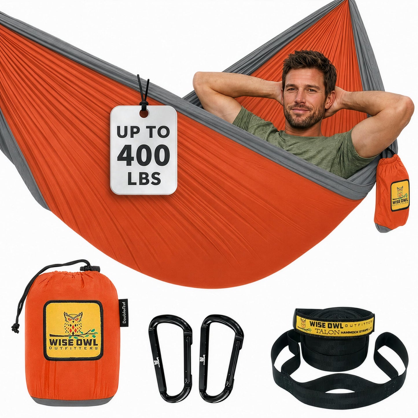 Portable Camping Hammock with Tree Straps