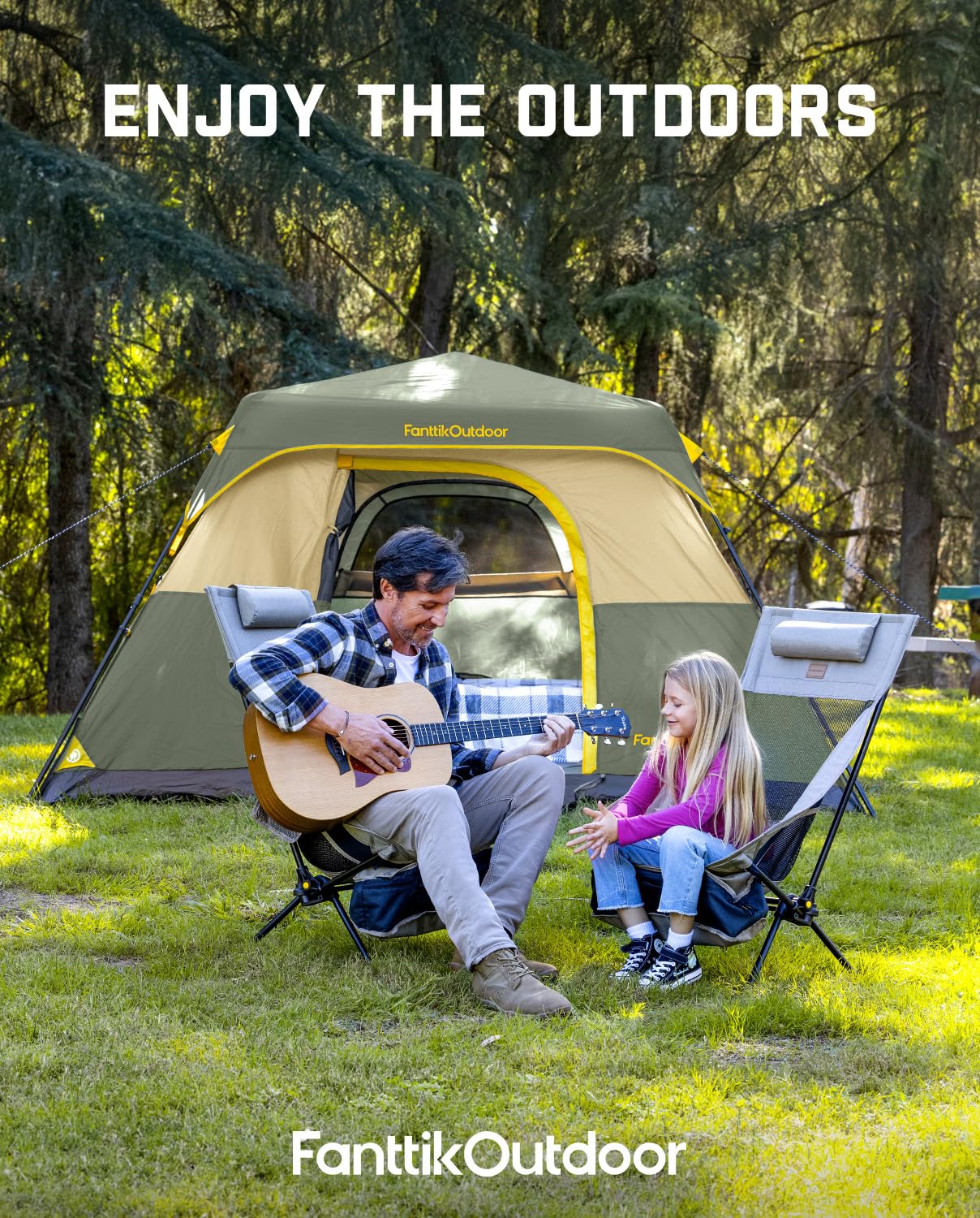 Instant Cabin Camping Tent with Rainfly and Carry Bag