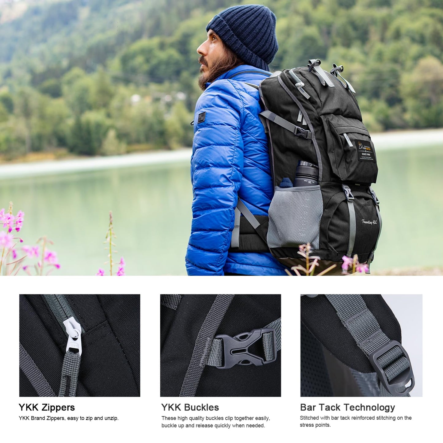 Lightweight 40L Hiking Backpack for Camping and Travel