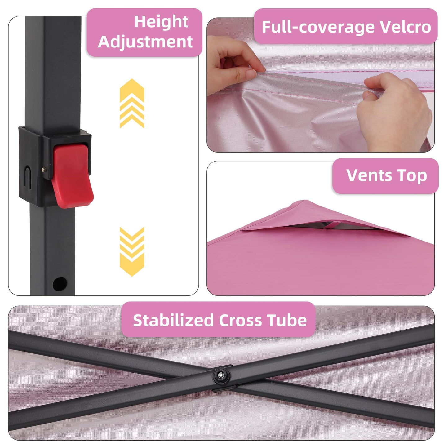10x10 One-Push Canopy Tent with Adjustable Height