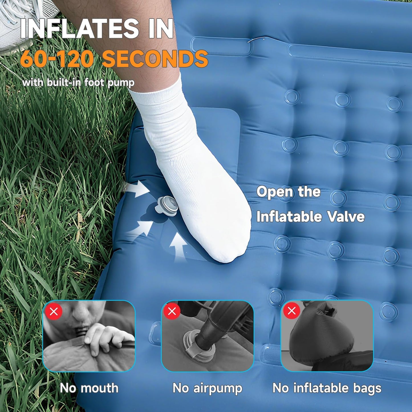 Aonhom Camping Sleeping Pad, 5" Ultralight Inflatable Sleeping Mat