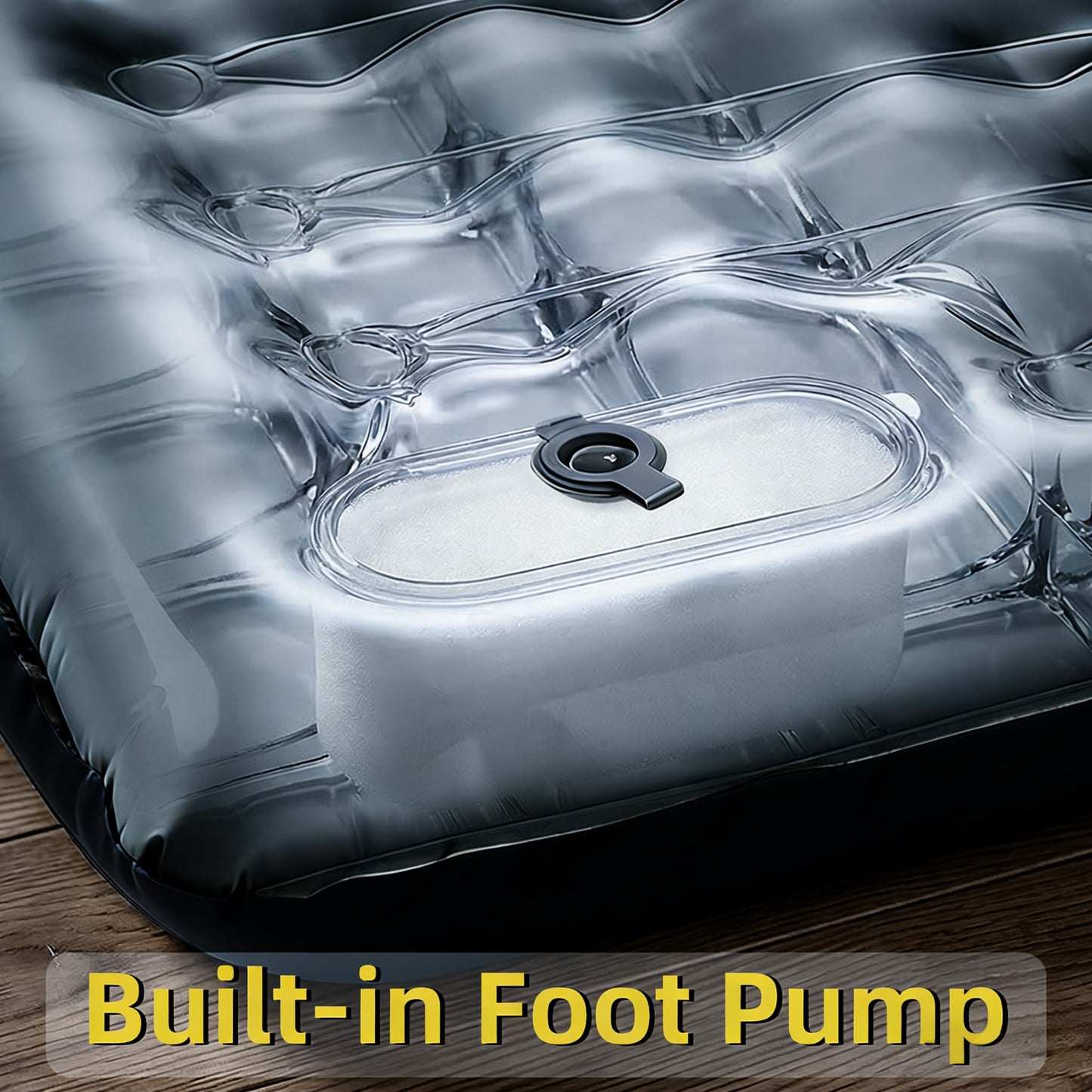 6-Inch Inflatable Sleeping Pad with Pillow and Foot Pump