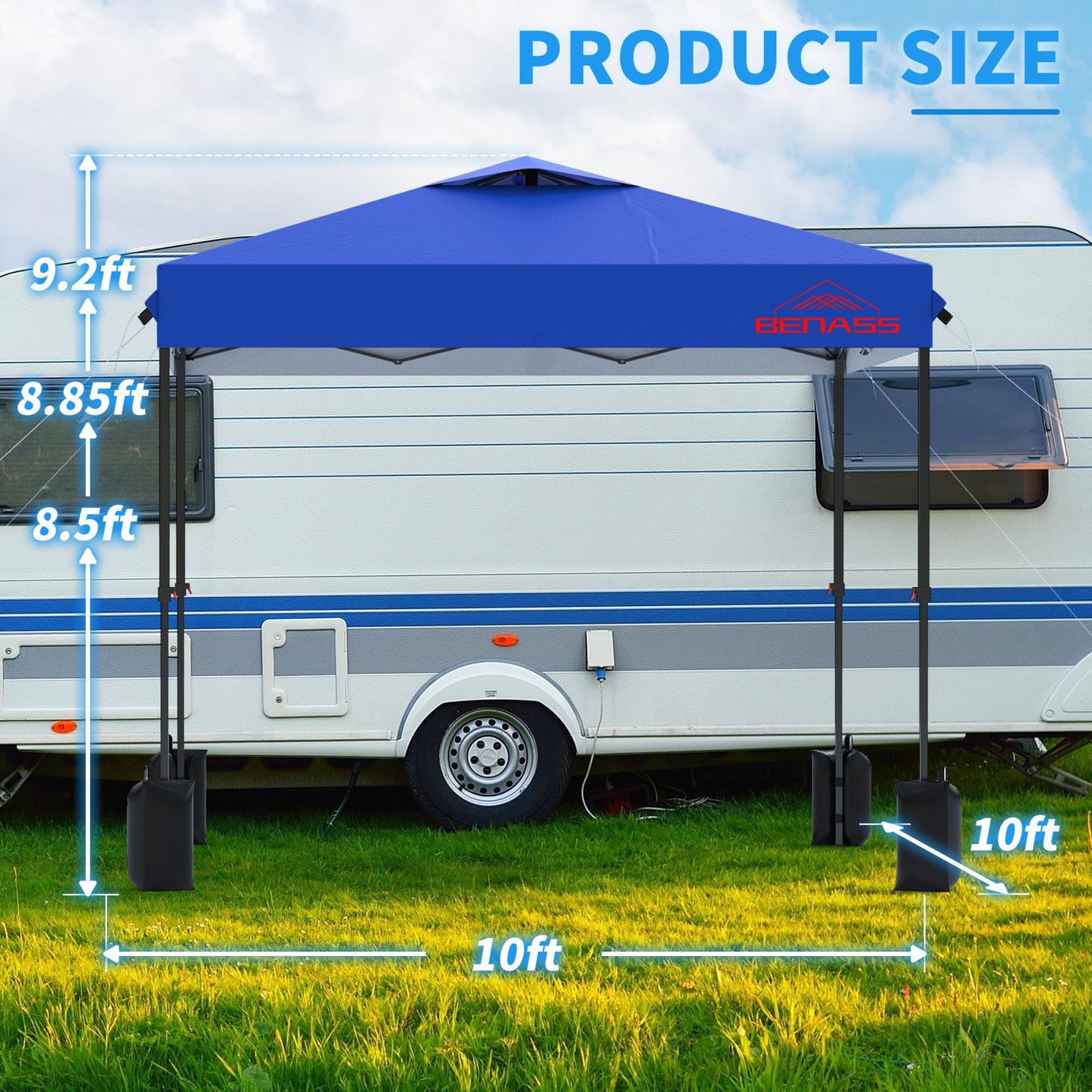 Benass 10x10 Pop Up Canopy with Sidewalls