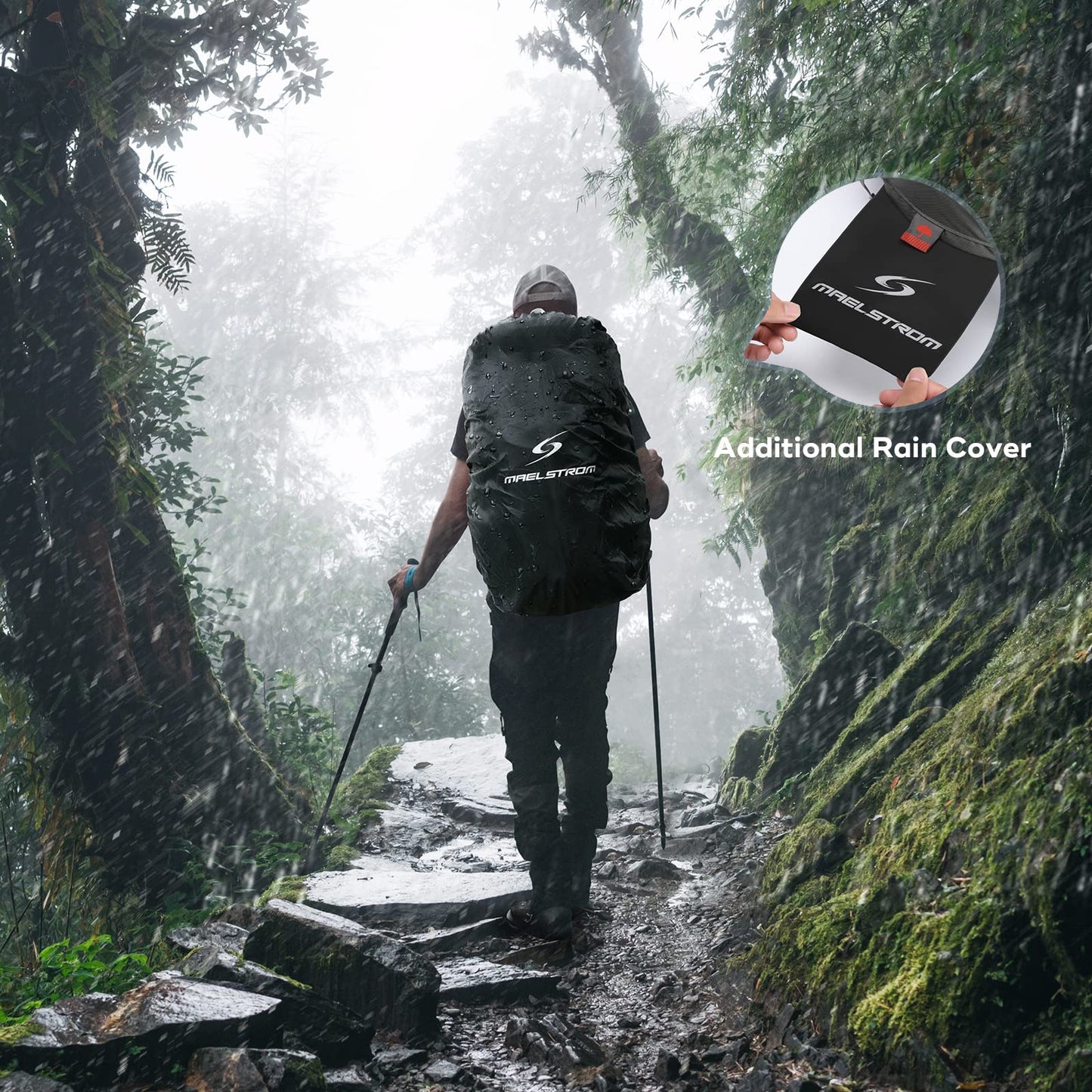 Waterproof 40L Hiking Backpack with Rain Cover