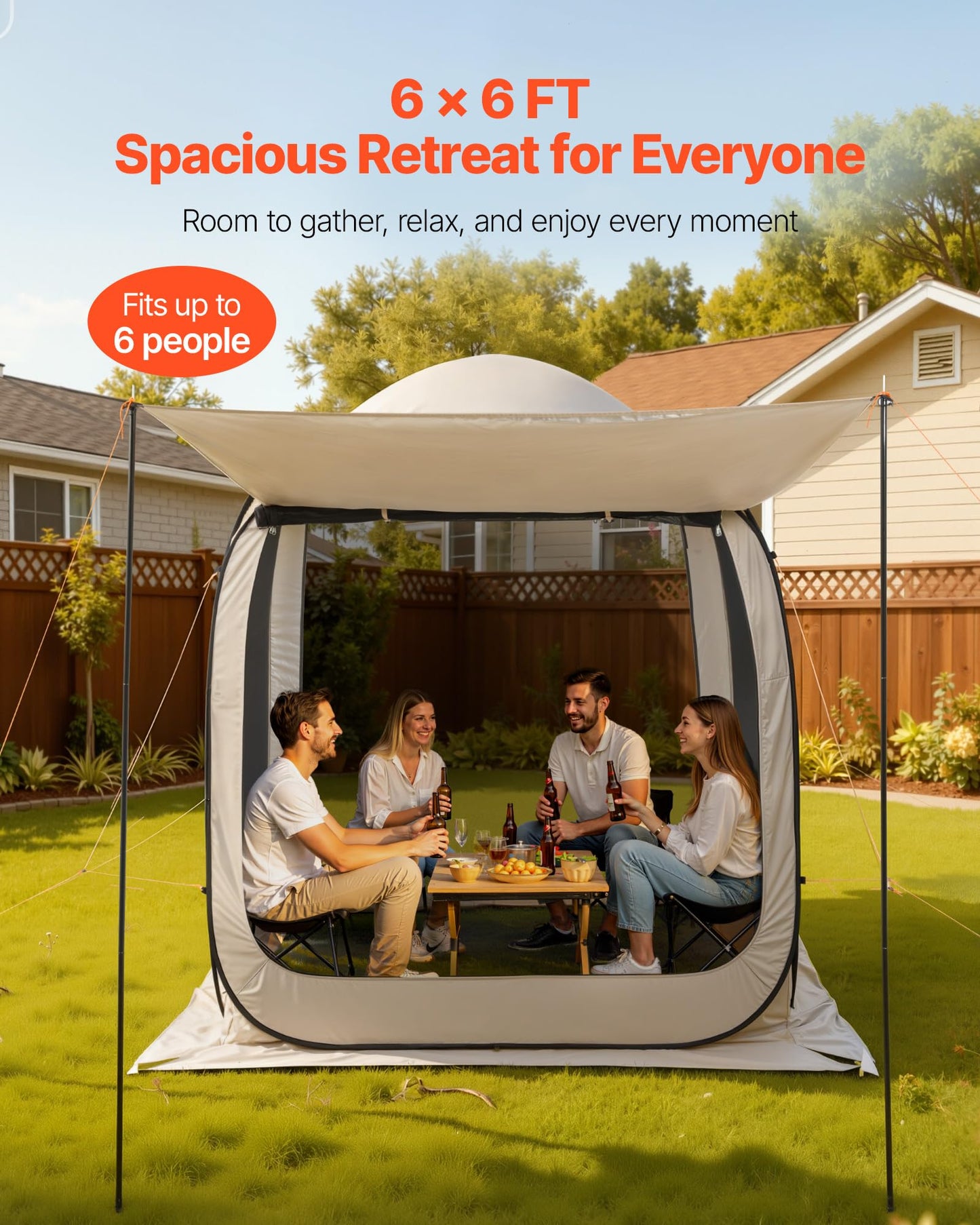 Portable Pop-Up Screen House Tent for 4–8 People