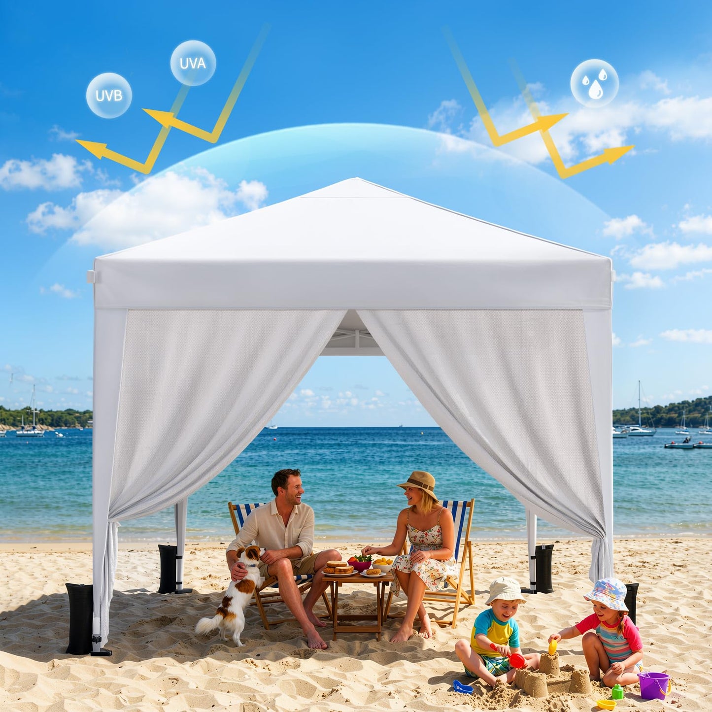 10x10 Pop-Up Canopy Tent with Sidewalls and Carry Bag