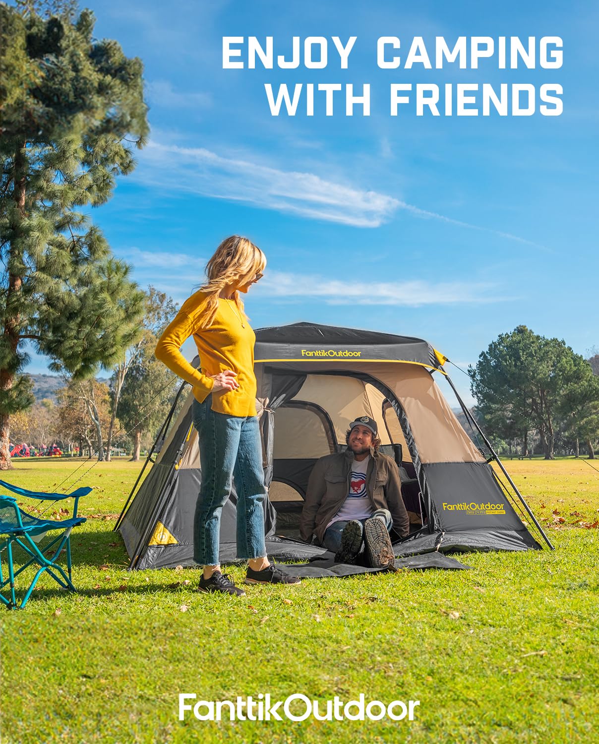 Instant Cabin Camping Tent with Rainfly and Carry Bag