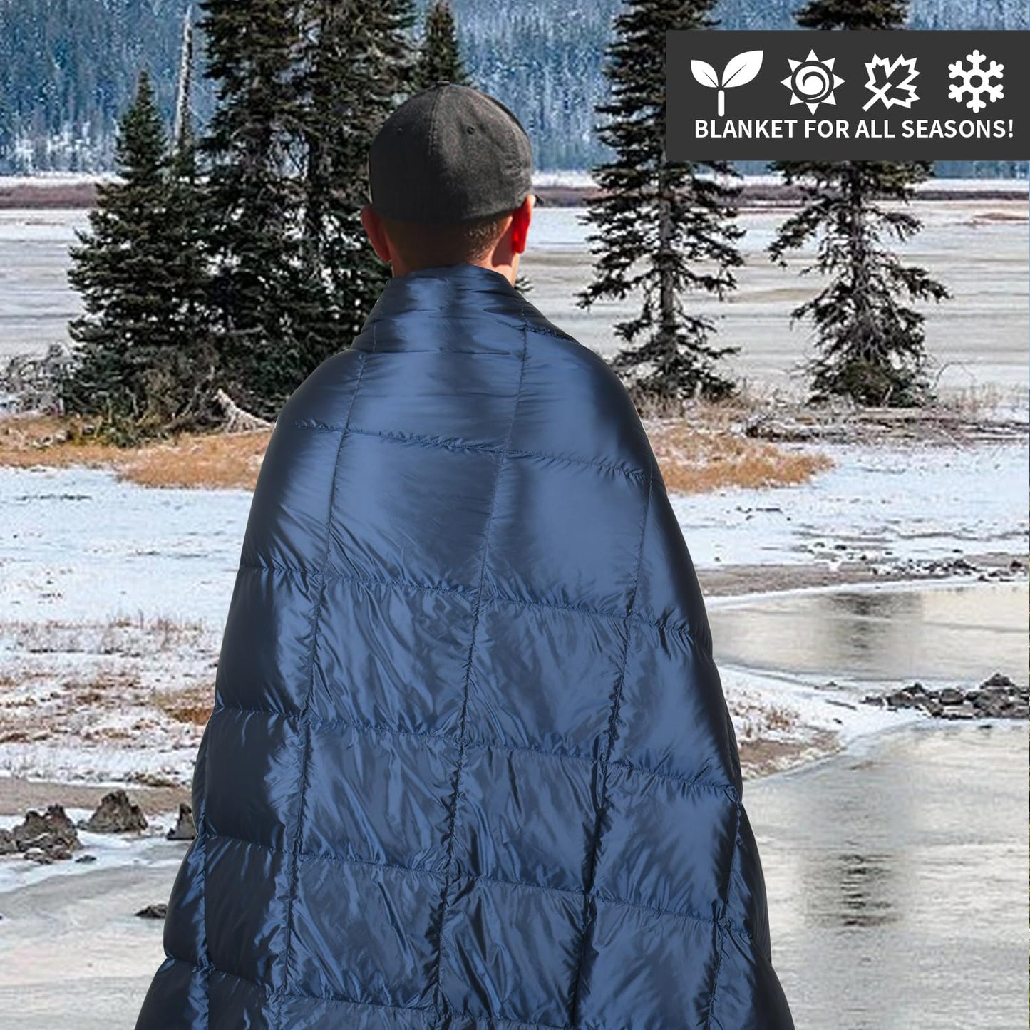 Lightweight Packable Down Camping Blanket and Travel Quilt