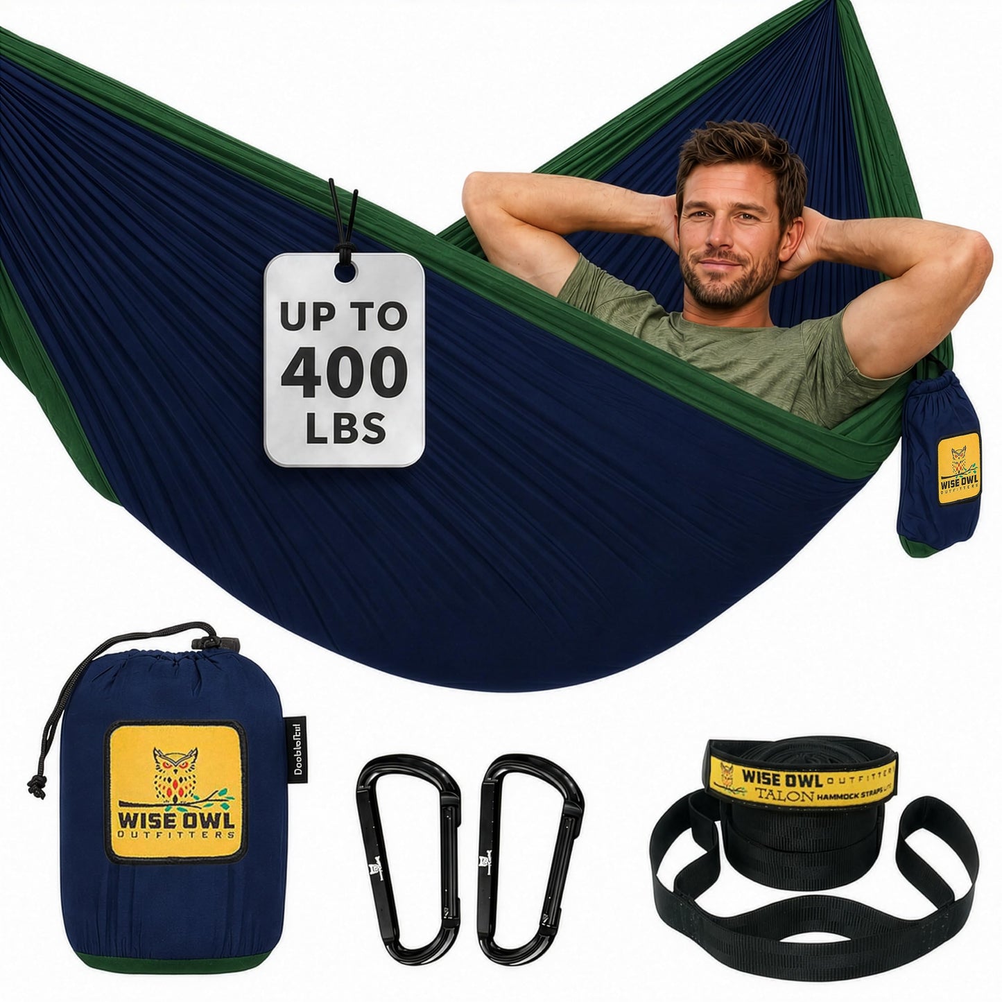Portable Camping Hammock with Tree Straps