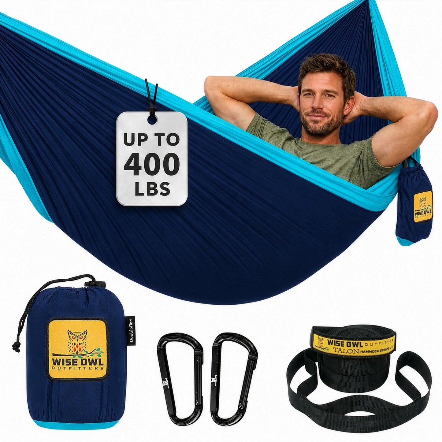 Portable Camping Hammock with Tree Straps