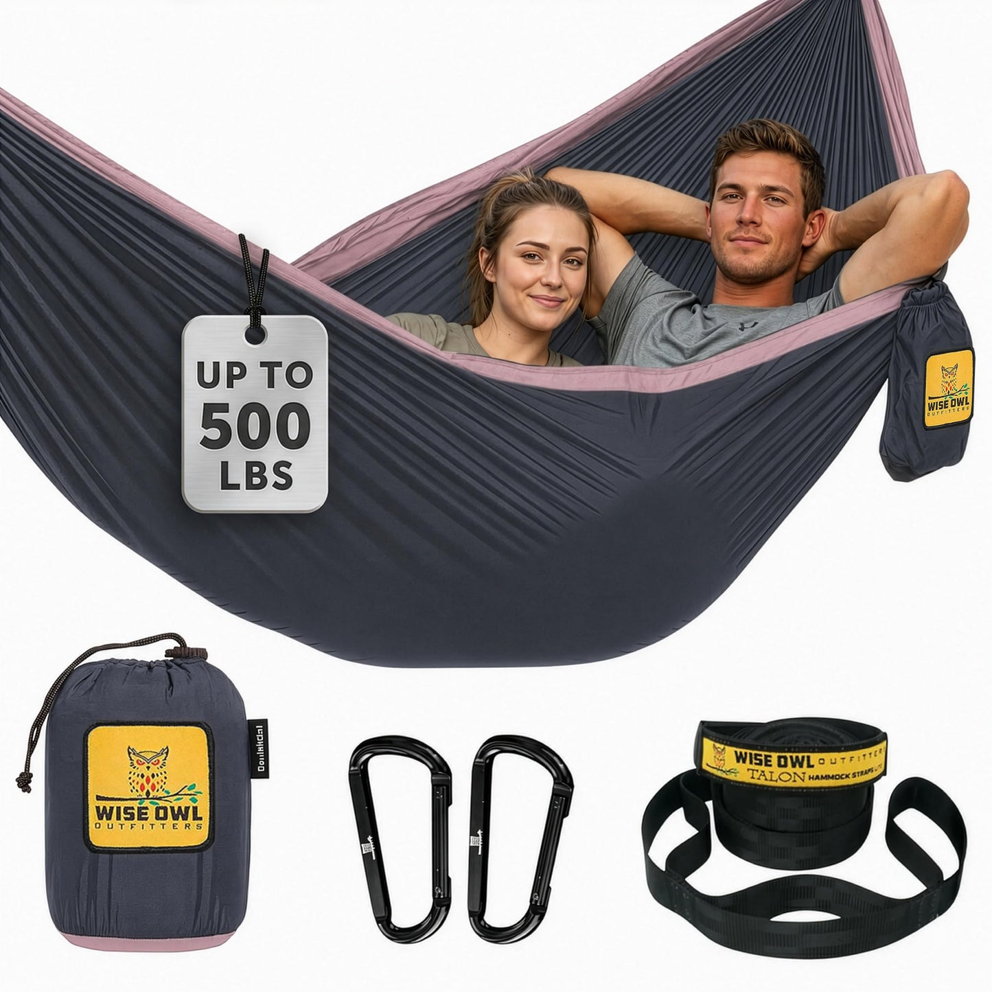 Portable Camping Hammock with Tree Straps